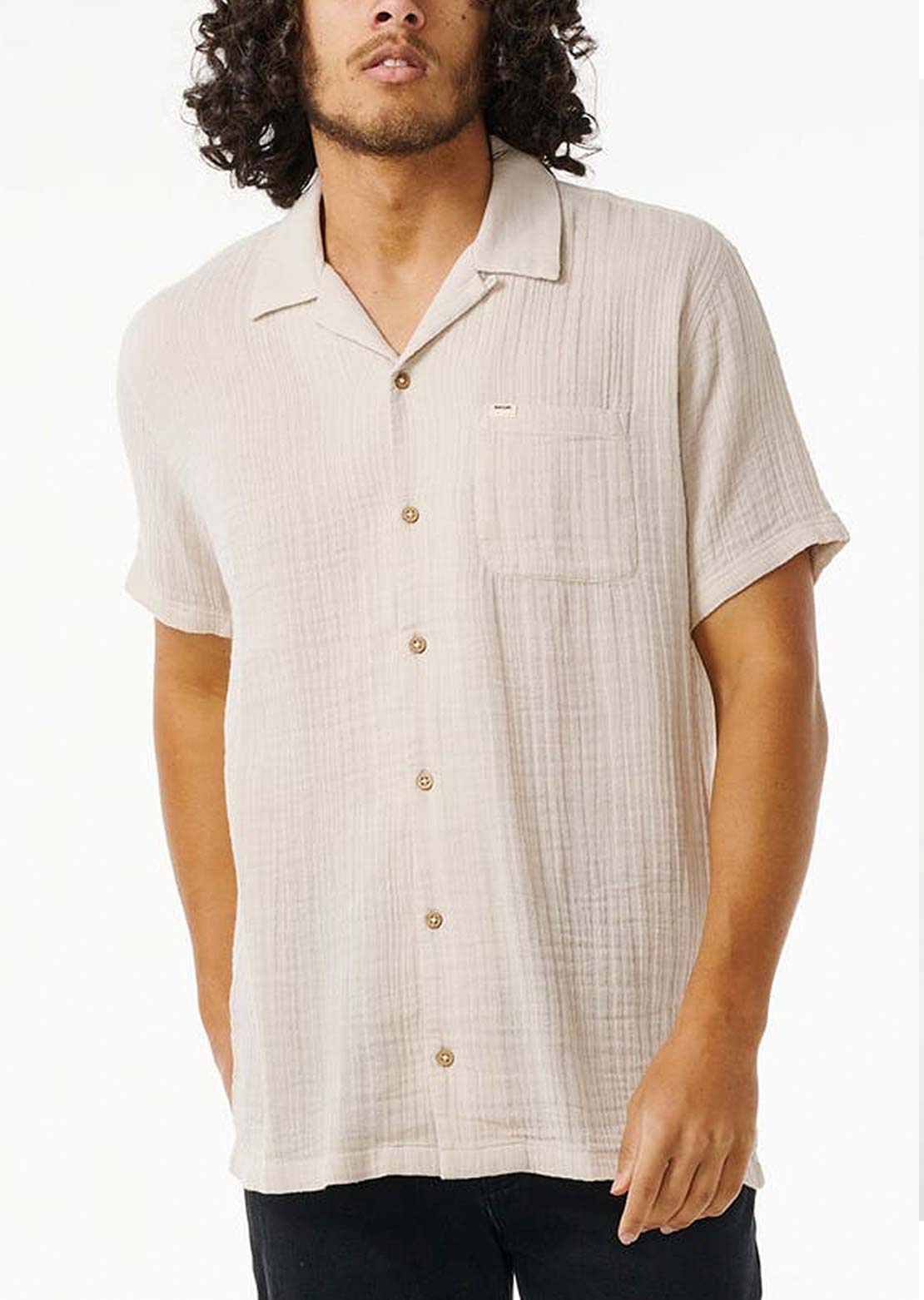 Rip Curl Men's Drained Button Up Shirt Bone