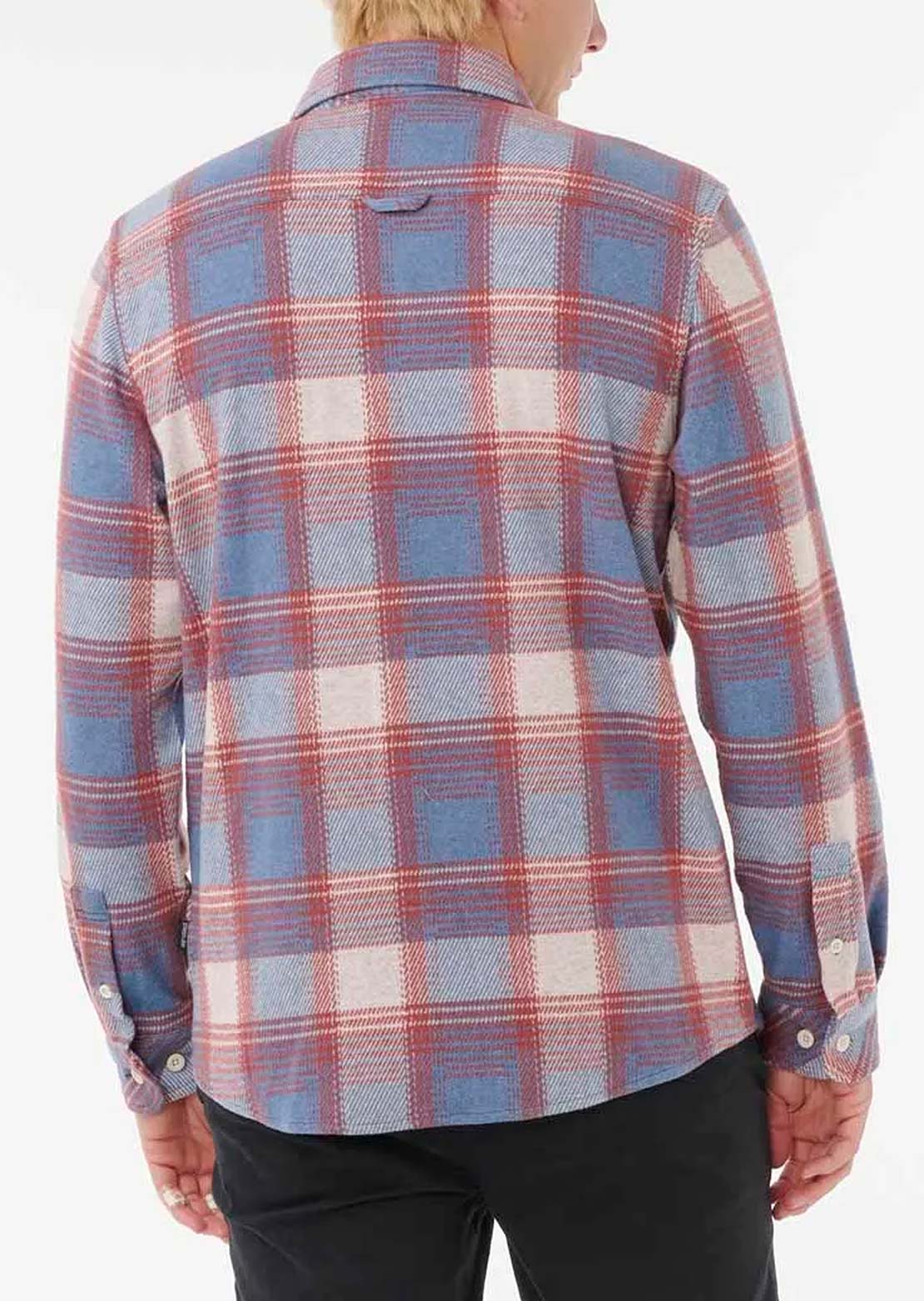 Rip Curl Men's Grid Long Sleeve Button Up Shirt Vintage White/Blue