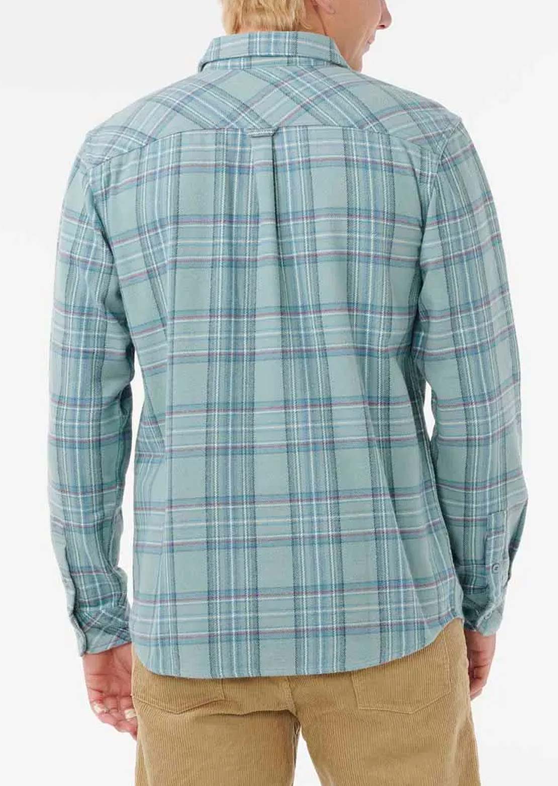 Rip Curl Men's Griffin Flannel Button Up Shirt Blue Lagoon