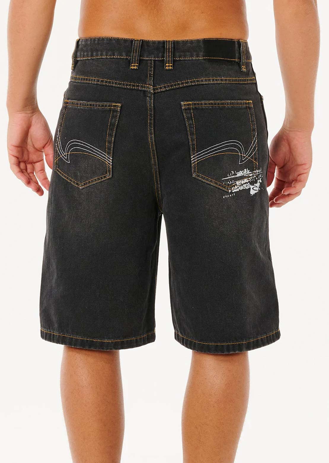 Rip Curl Men's Inner Visions Denim Walkshorts Dark Acid Black