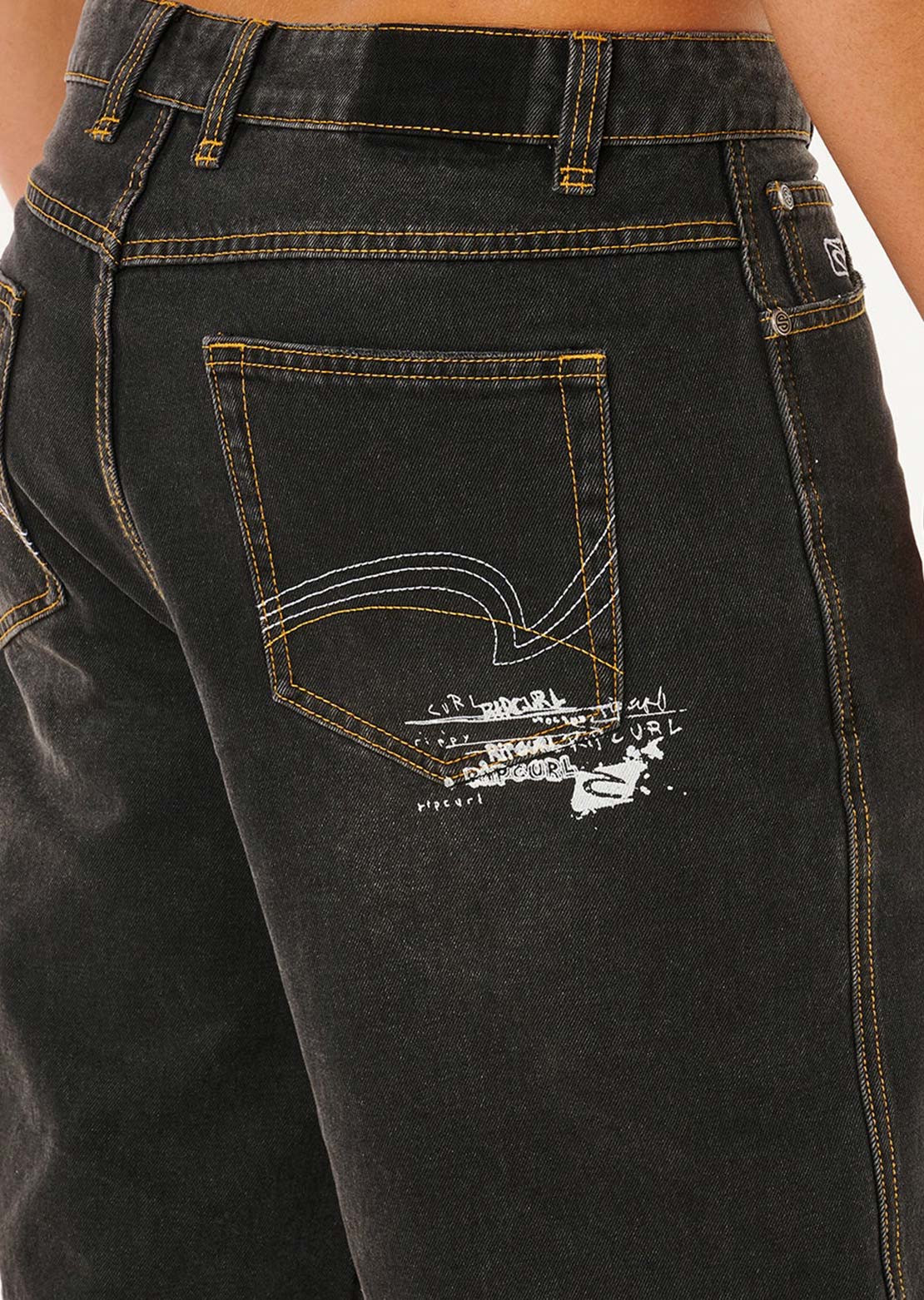 Rip Curl Men's Inner Visions Denim Walkshorts Dark Acid Black