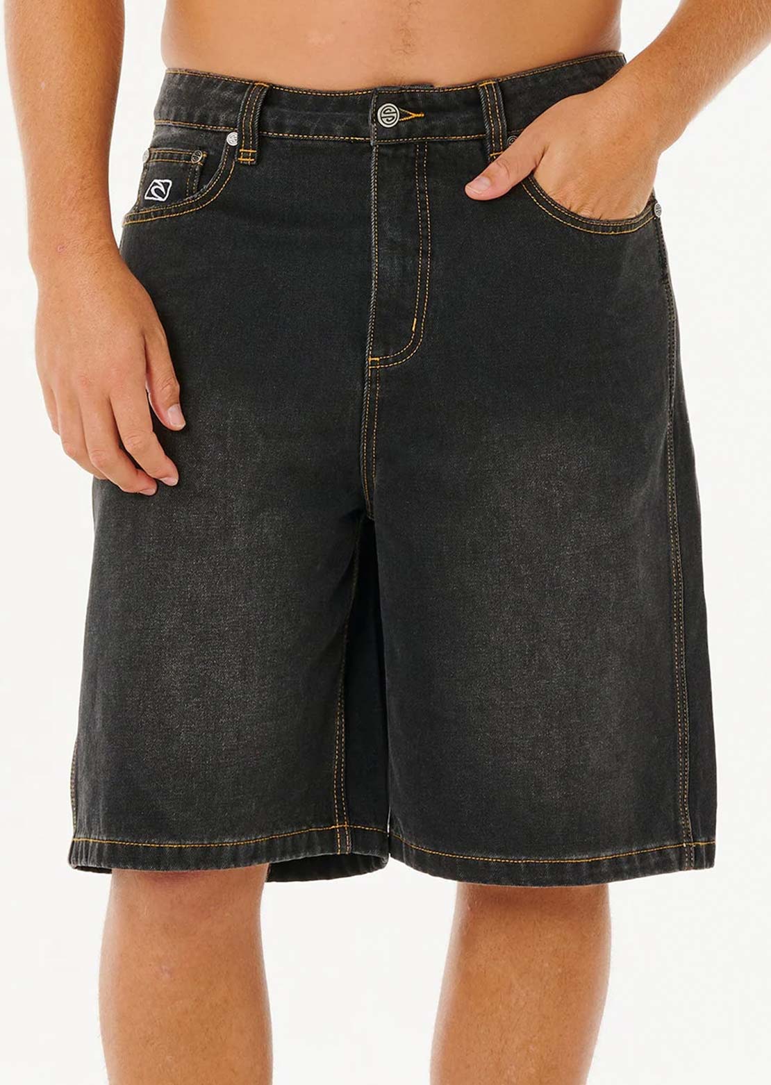 Rip Curl Men's Inner Visions Denim Walkshorts Dark Acid Black