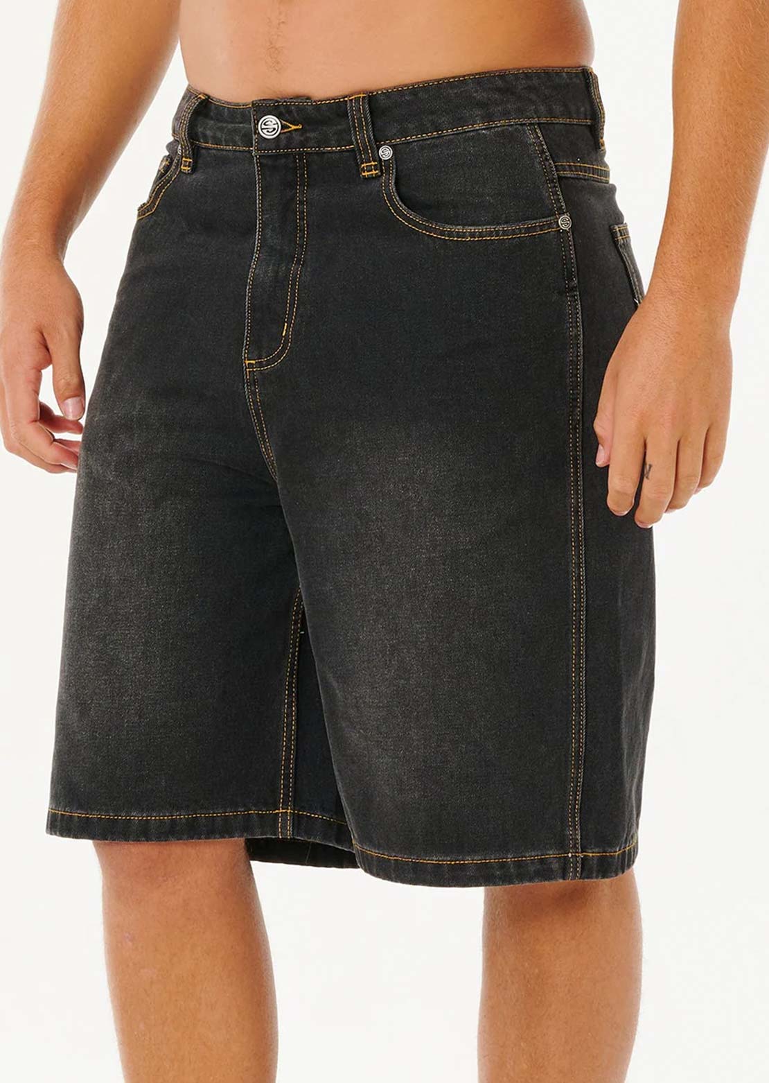 Rip Curl Men's Inner Visions Denim Walkshorts Dark Acid Black