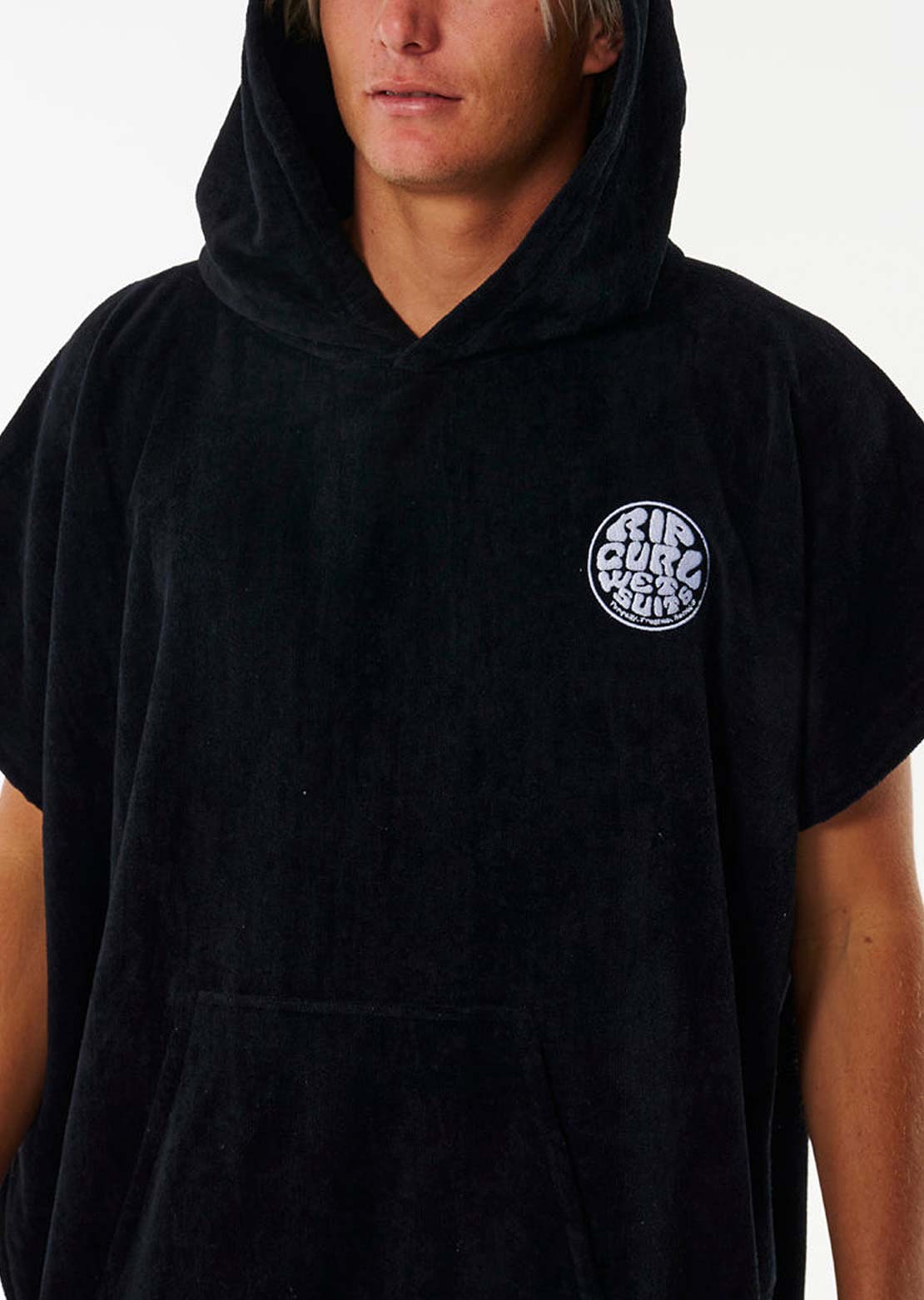 Rip Curl Men&#39;s Logo Hooded Towel Black