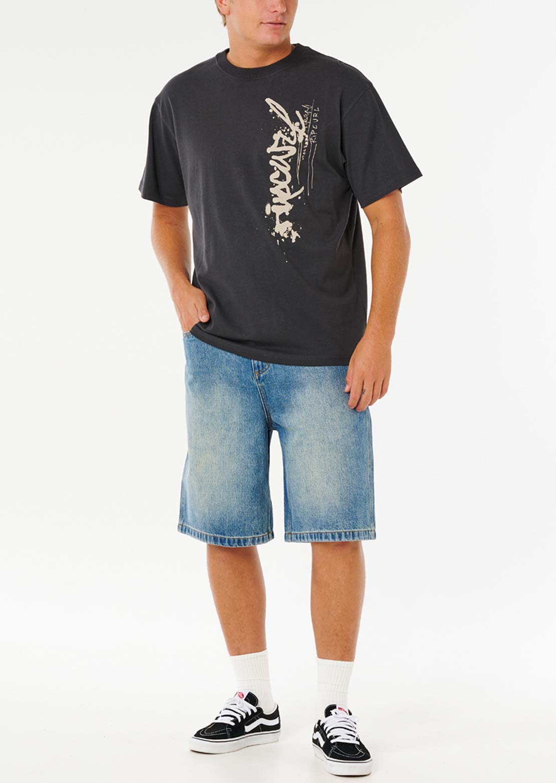 Rip Curl Men's Medina Inner Visions T-Shirt Washed Black