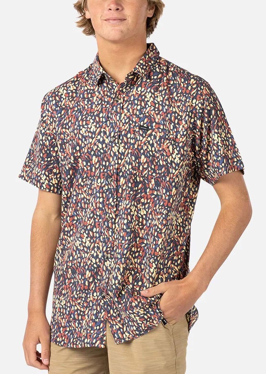 Rip Curl Men's Motions Button Up Shirt Gold