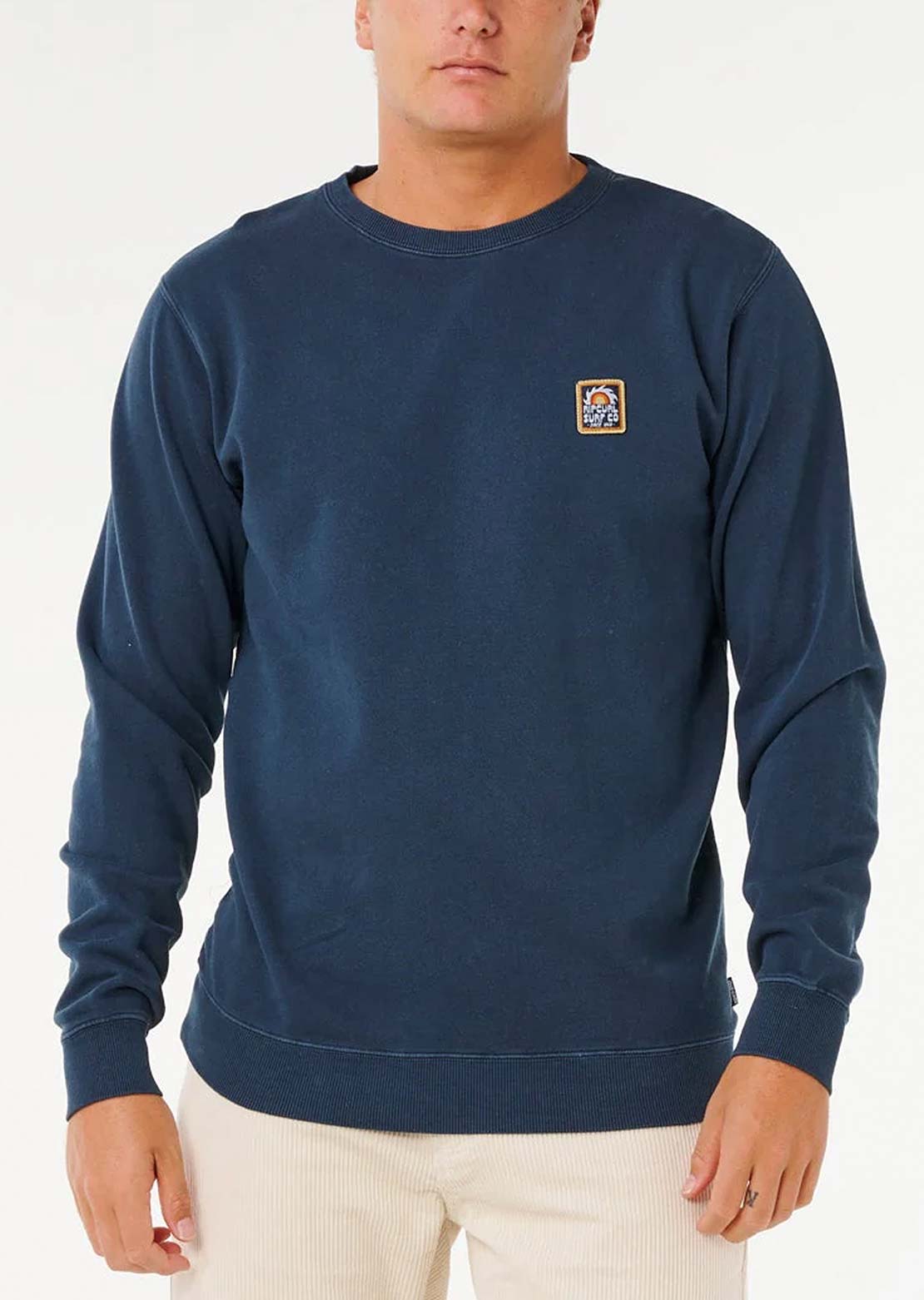 Rip Curl Men's Pacific Rinse Patch Crew Longsleeve Dark Navy