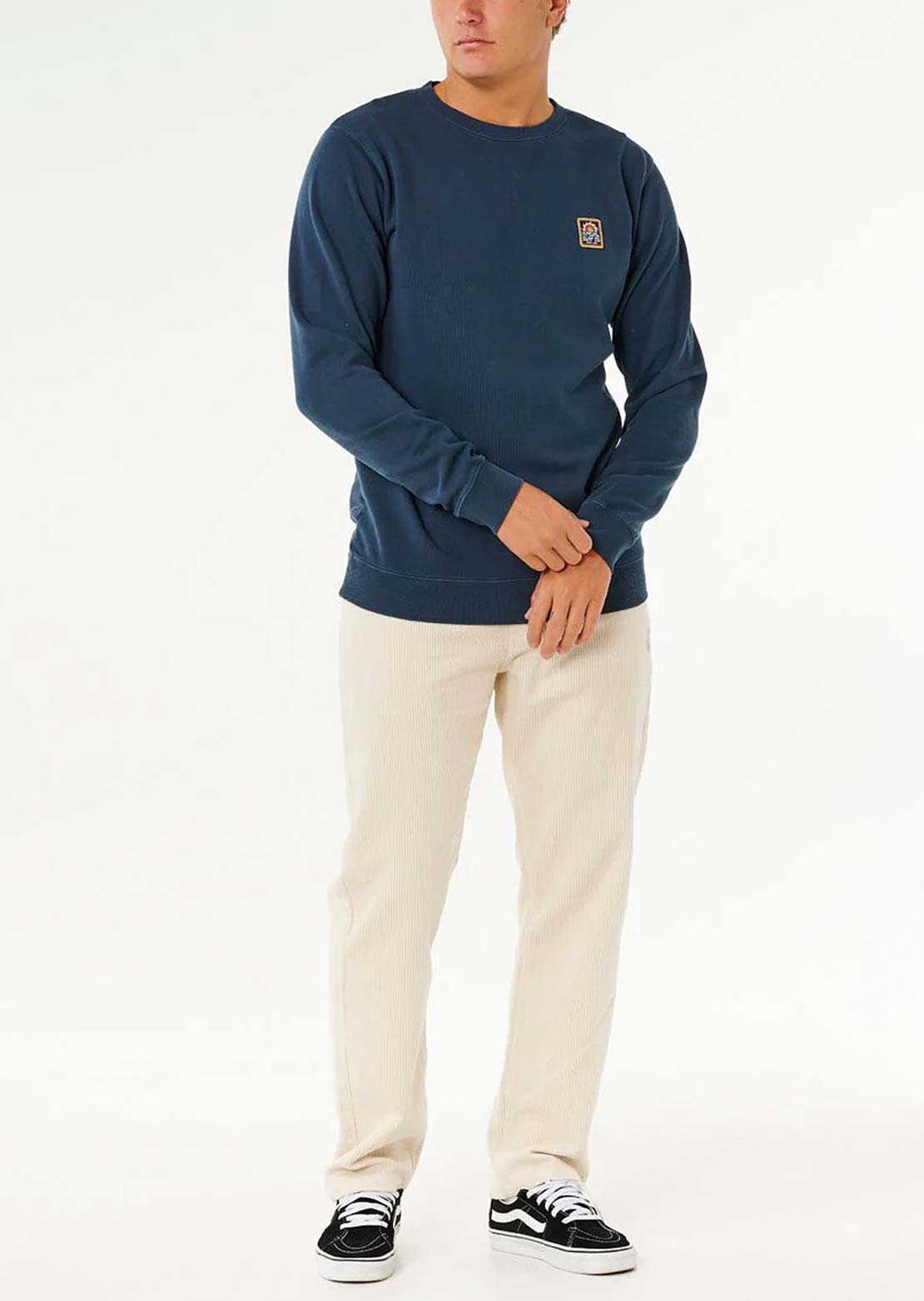 Rip Curl Men's Pacific Rinse Patch Crew Longsleeve Dark Navy