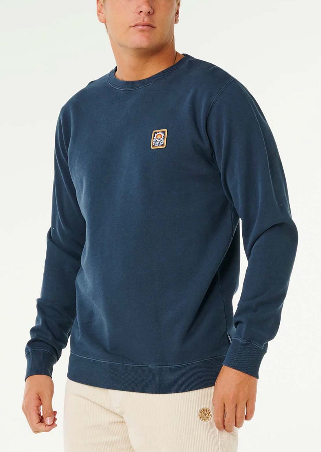 Rip Curl Men's Pacific Rinse Patch Crew Longsleeve Dark Navy