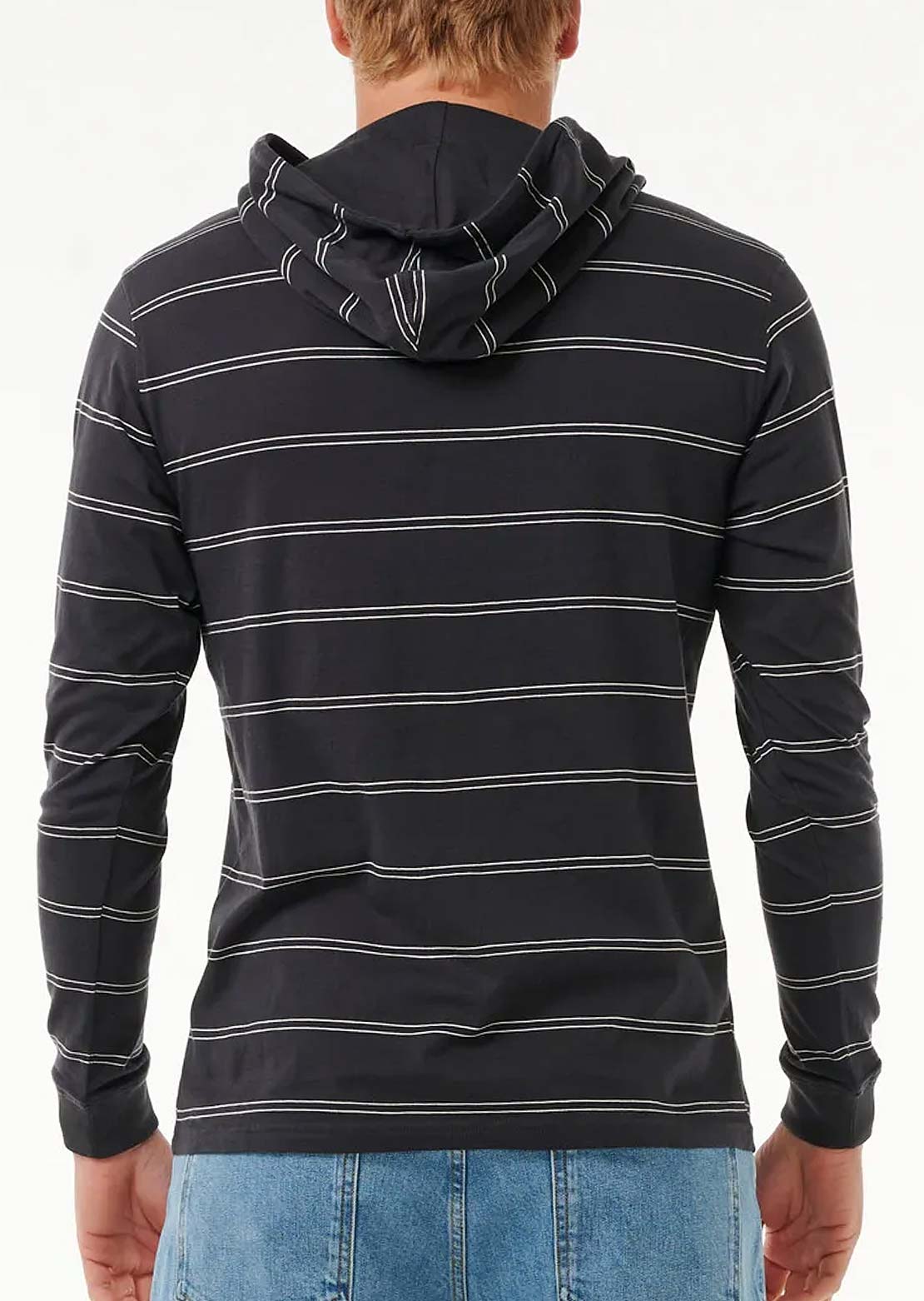 Rip Curl Men's Plain Stripe Hood Washed Black