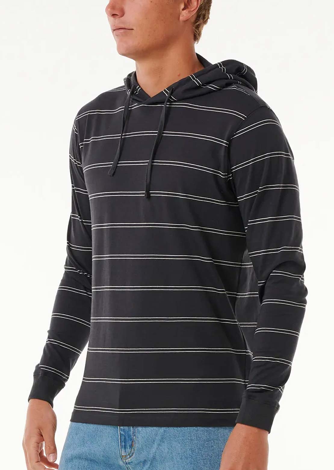Rip Curl Men's Plain Stripe Hood Washed Black