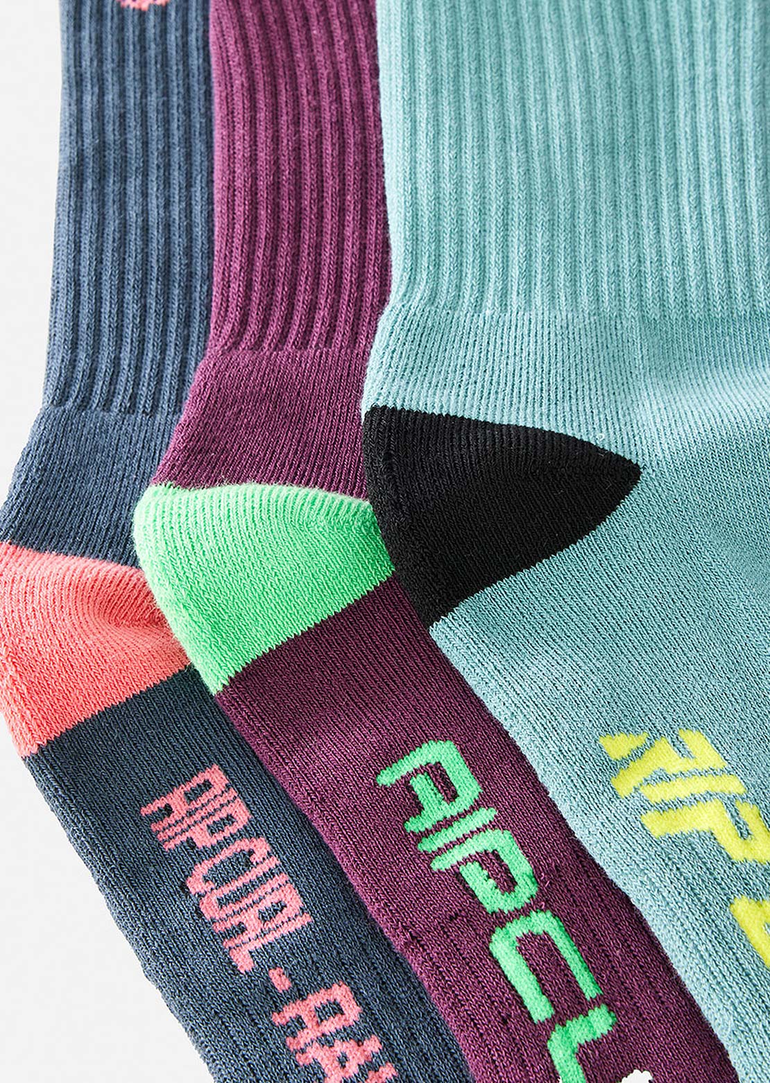 Rip Curl Men&#39;s Retro Crew Sock 3 Pack Pine Night