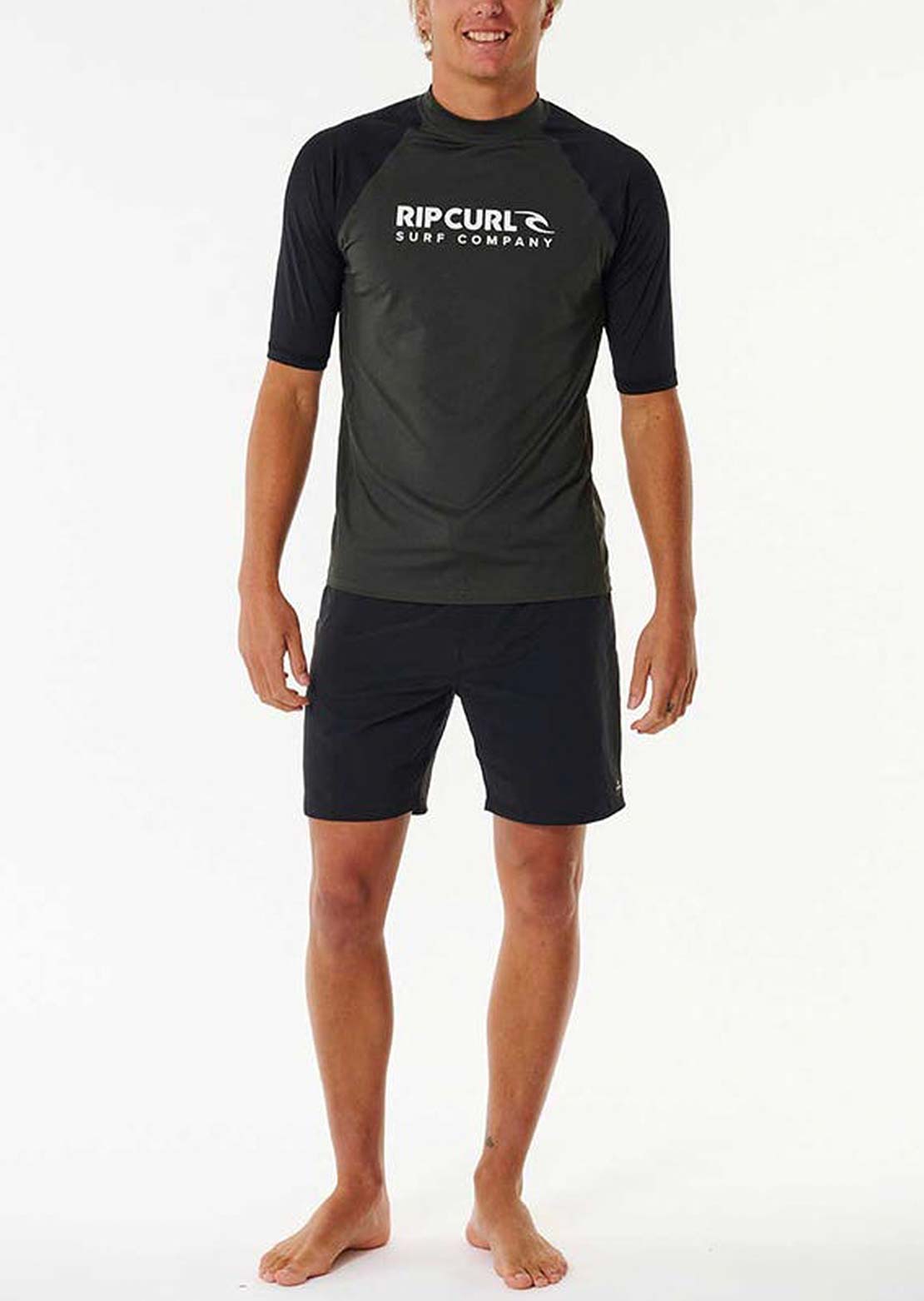 Rip Curl Men's Shock Upf Rashguard Black Marle