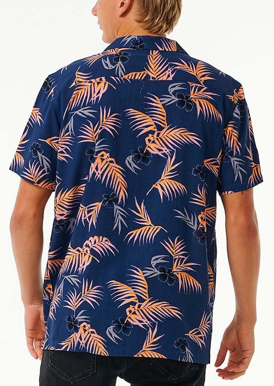 Rip Curl Men's Surf Revival Floral Button Up Shirts Washed Navy