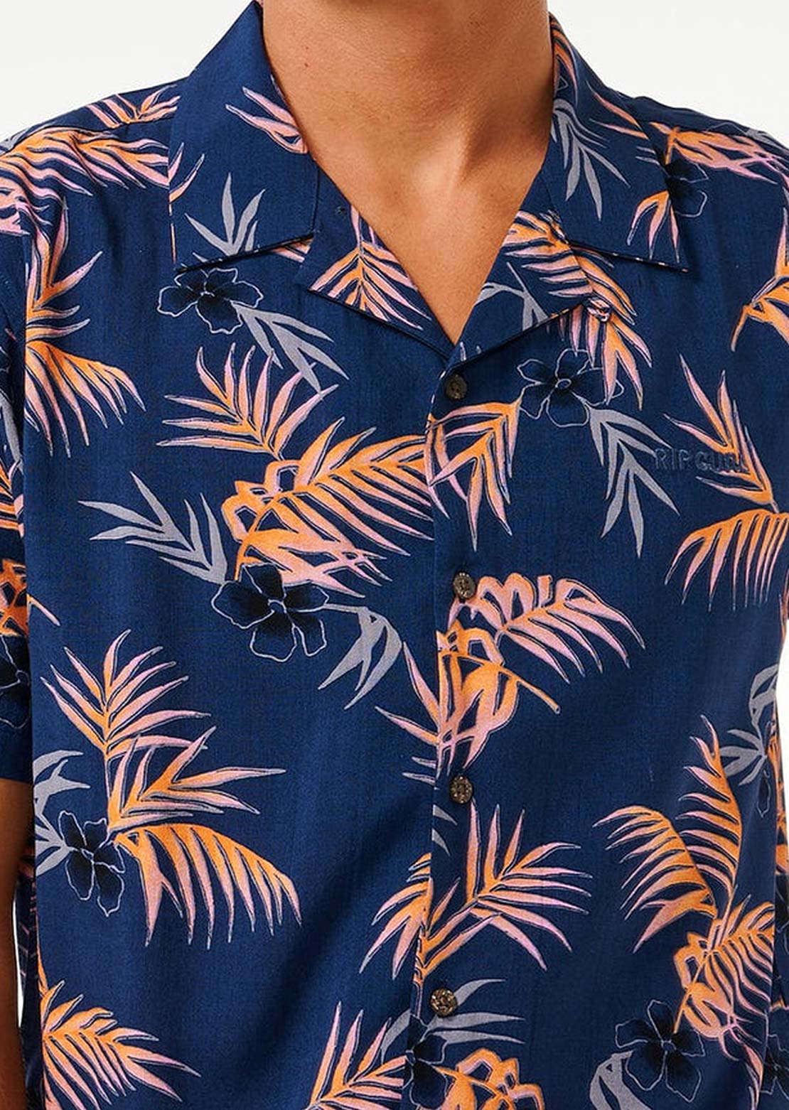 Rip Curl Men's Surf Revival Floral Button Up Shirts Washed Navy