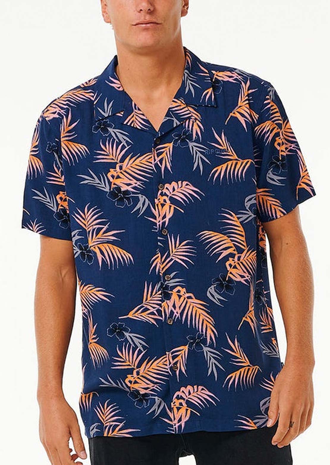 Rip Curl Men's Surf Revival Floral Button Up Shirts Washed Navy