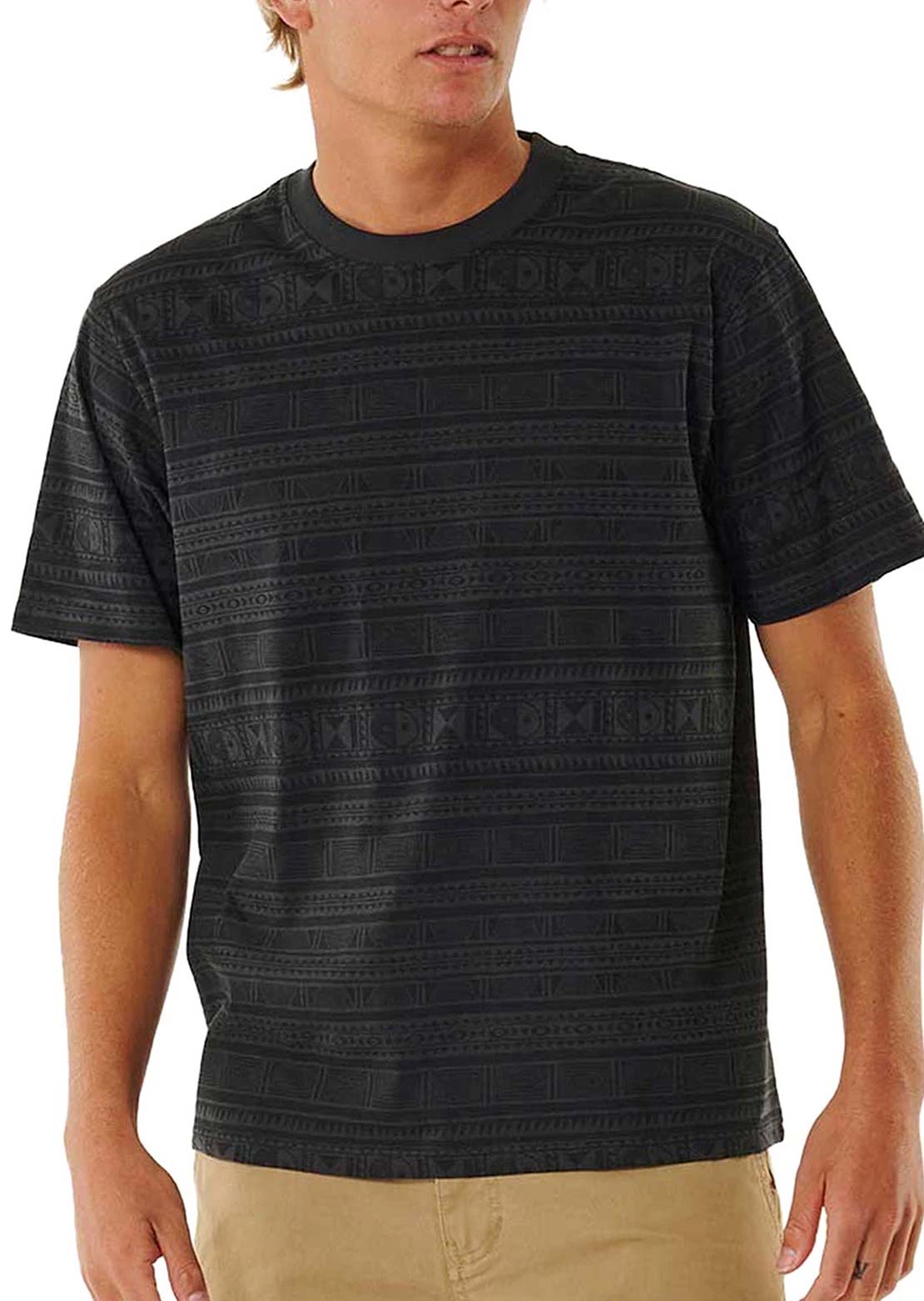 Rip Curl Men&#39;s SWC Land Lines T-Shirt Washed Black