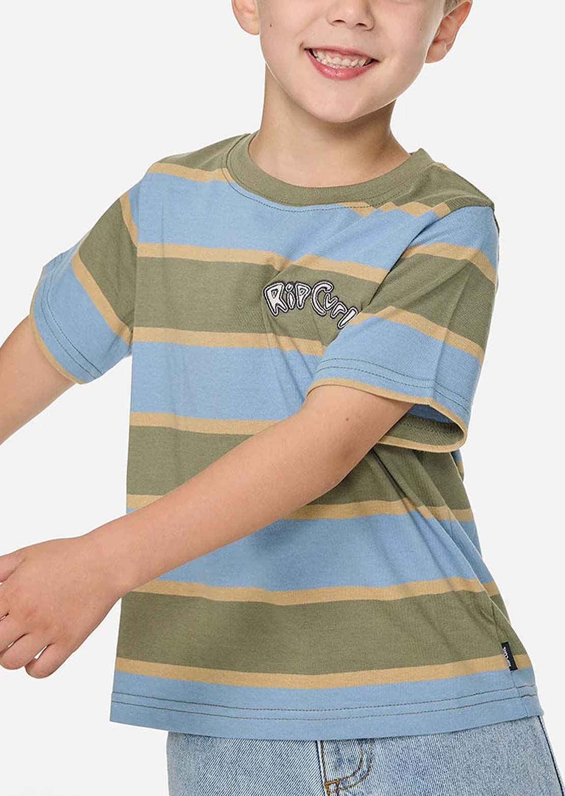 Rip Curl Toddler Ride The Wave Stripee T-Shirt Faded Denim