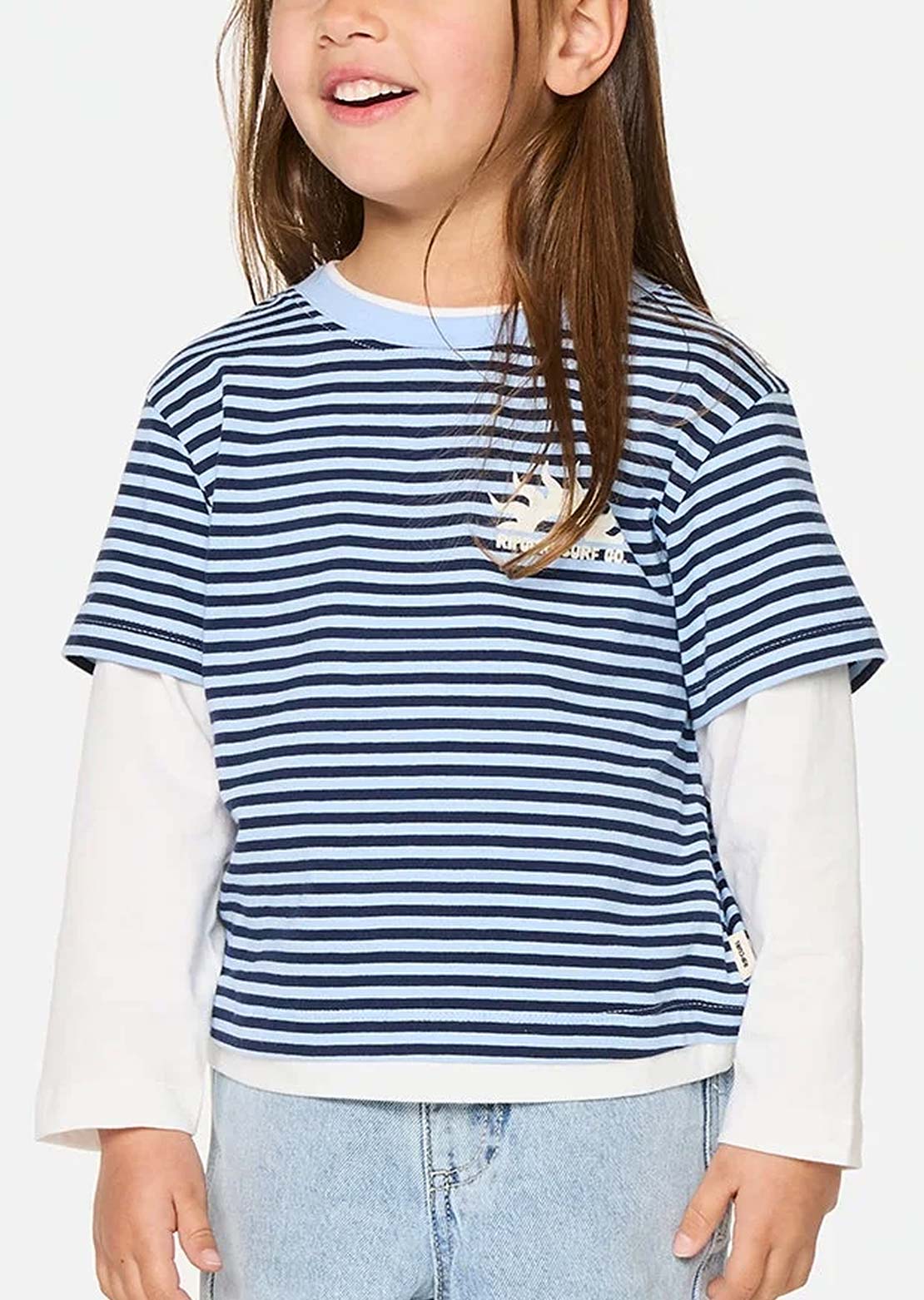Rip Curl Toddler Road Trip Stripe T-Shirt Sky Blue