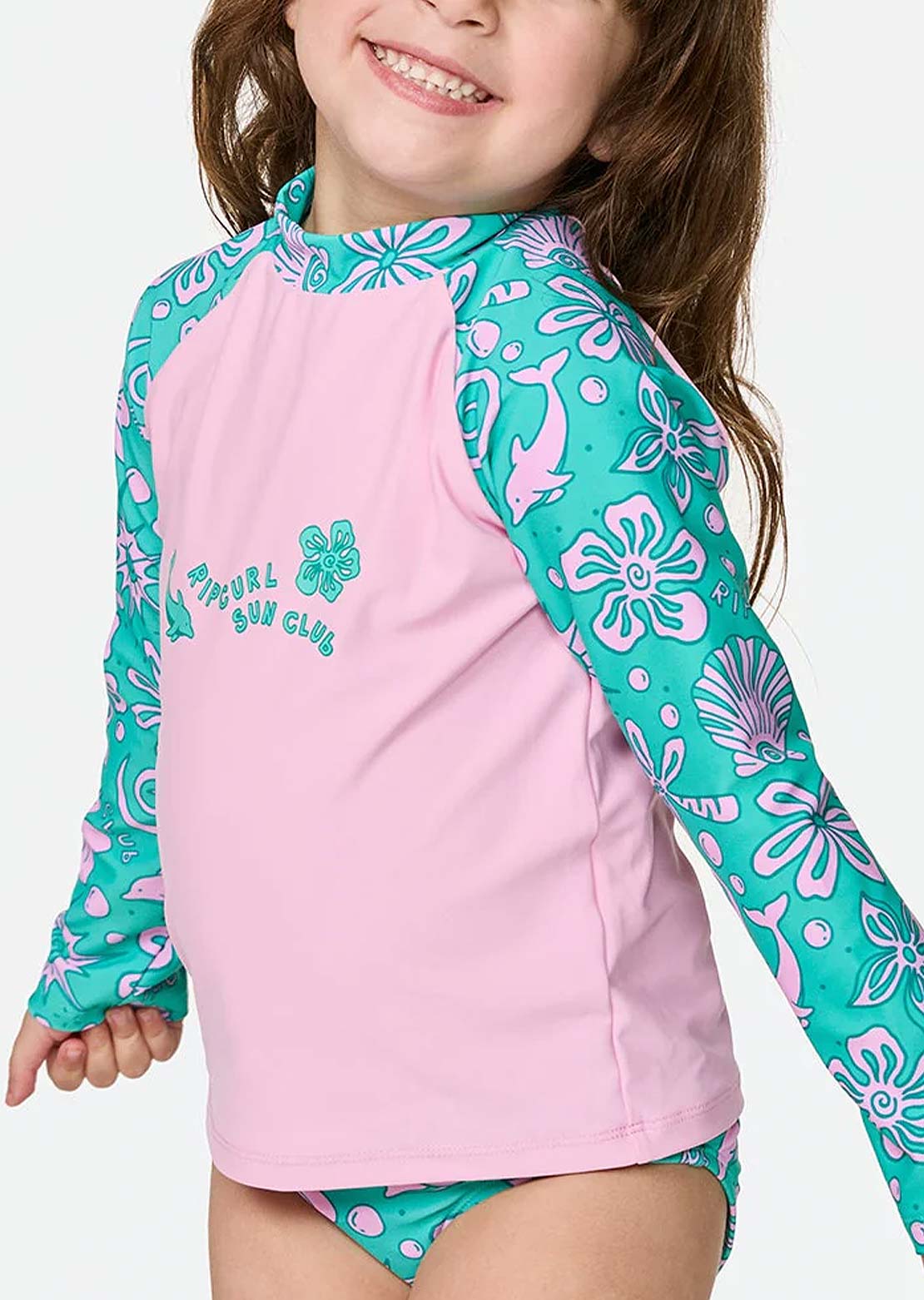 Rip Curl Toddler Sunshine Long Sleeve Rash Vest Set Turquoise