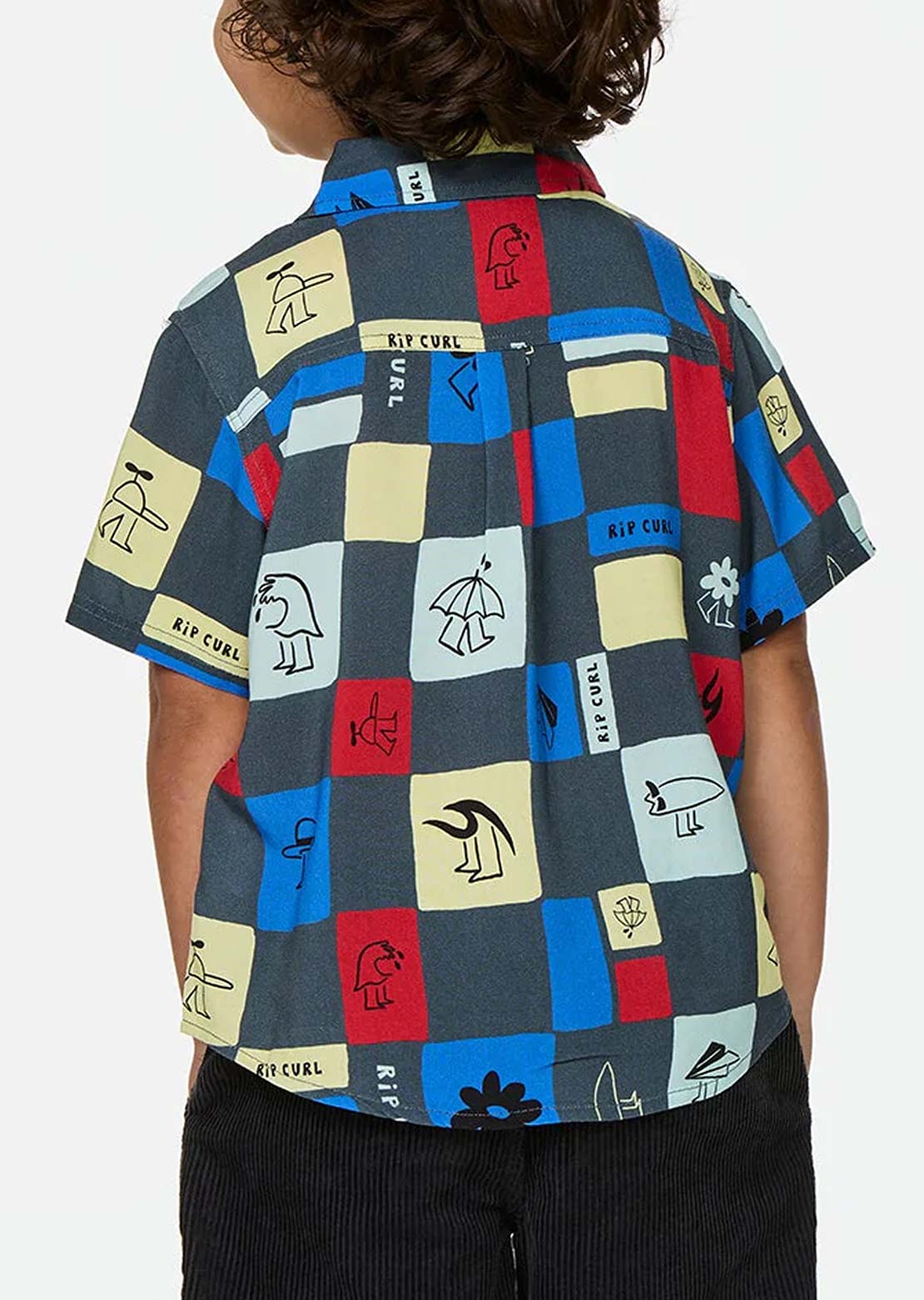 Rip Curl Toddler Surf Check Button Up Shirt Pine Night