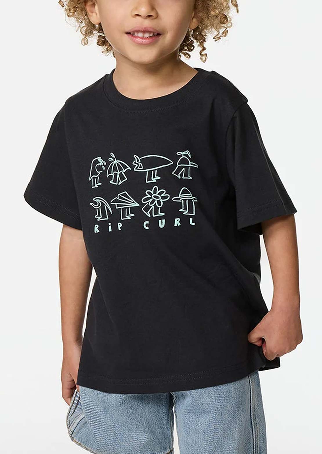 Rip Curl Toddler Surf Check LWA T-Shirt Washed Black
