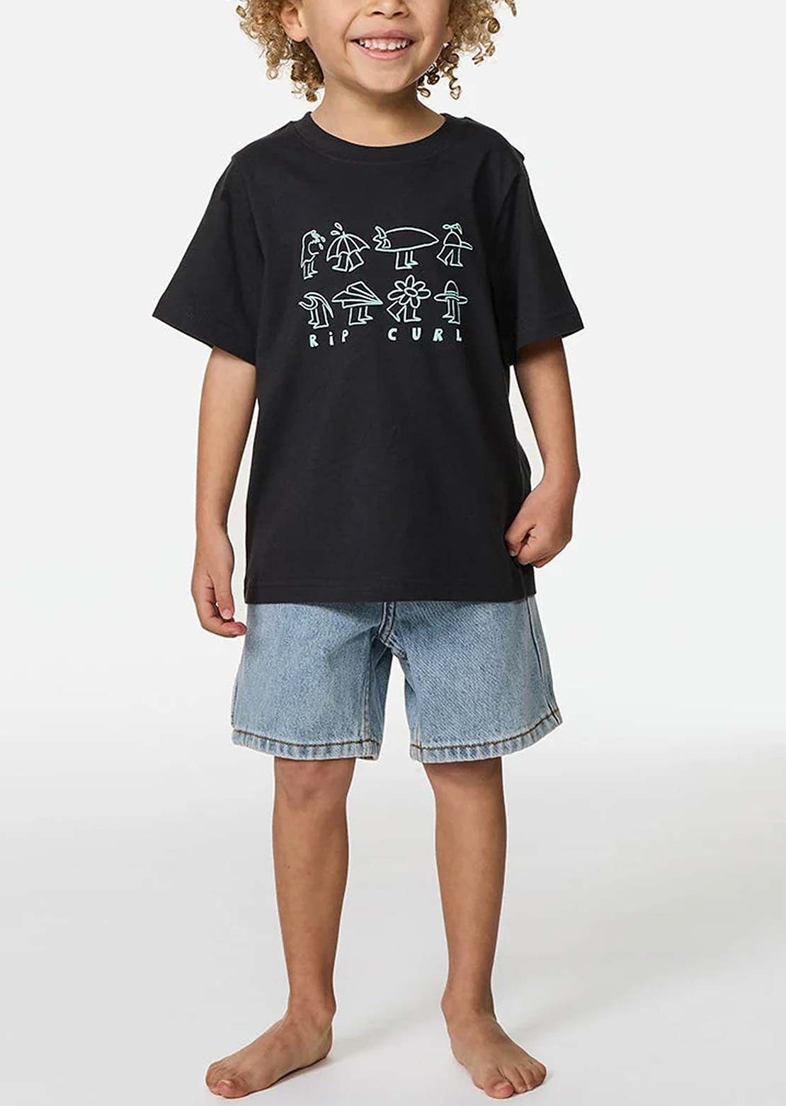 Rip Curl Toddler Surf Check LWA T-Shirt Washed Black