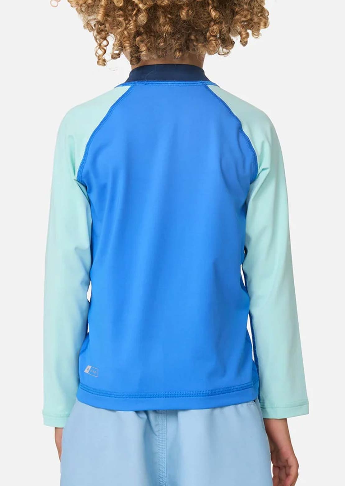 Rip Curl Toddler Surf Check UPF Long Sleeve Rashguard Blue Gum