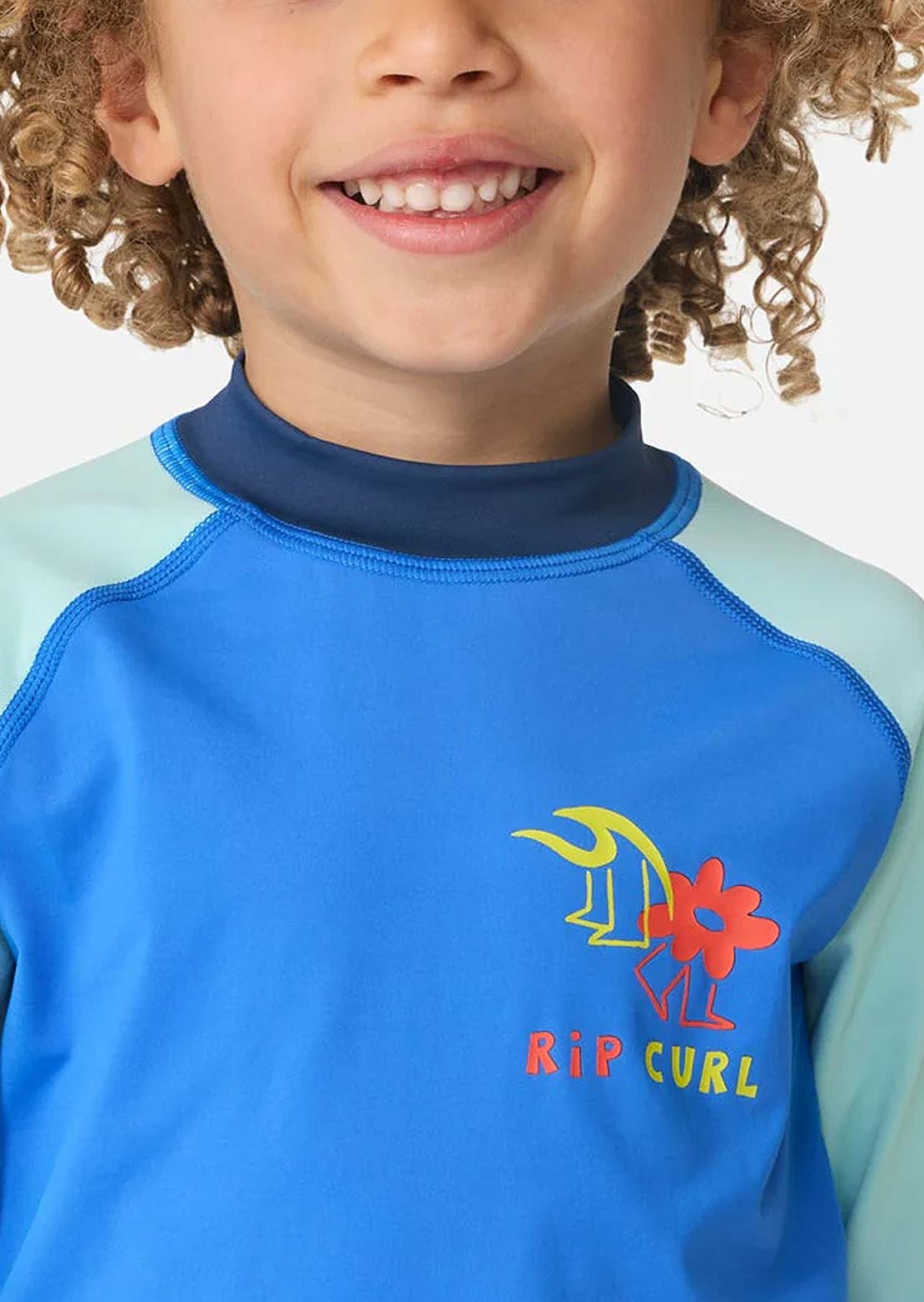 Rip Curl Toddler Surf Check UPF Long Sleeve Rashguard Blue Gum