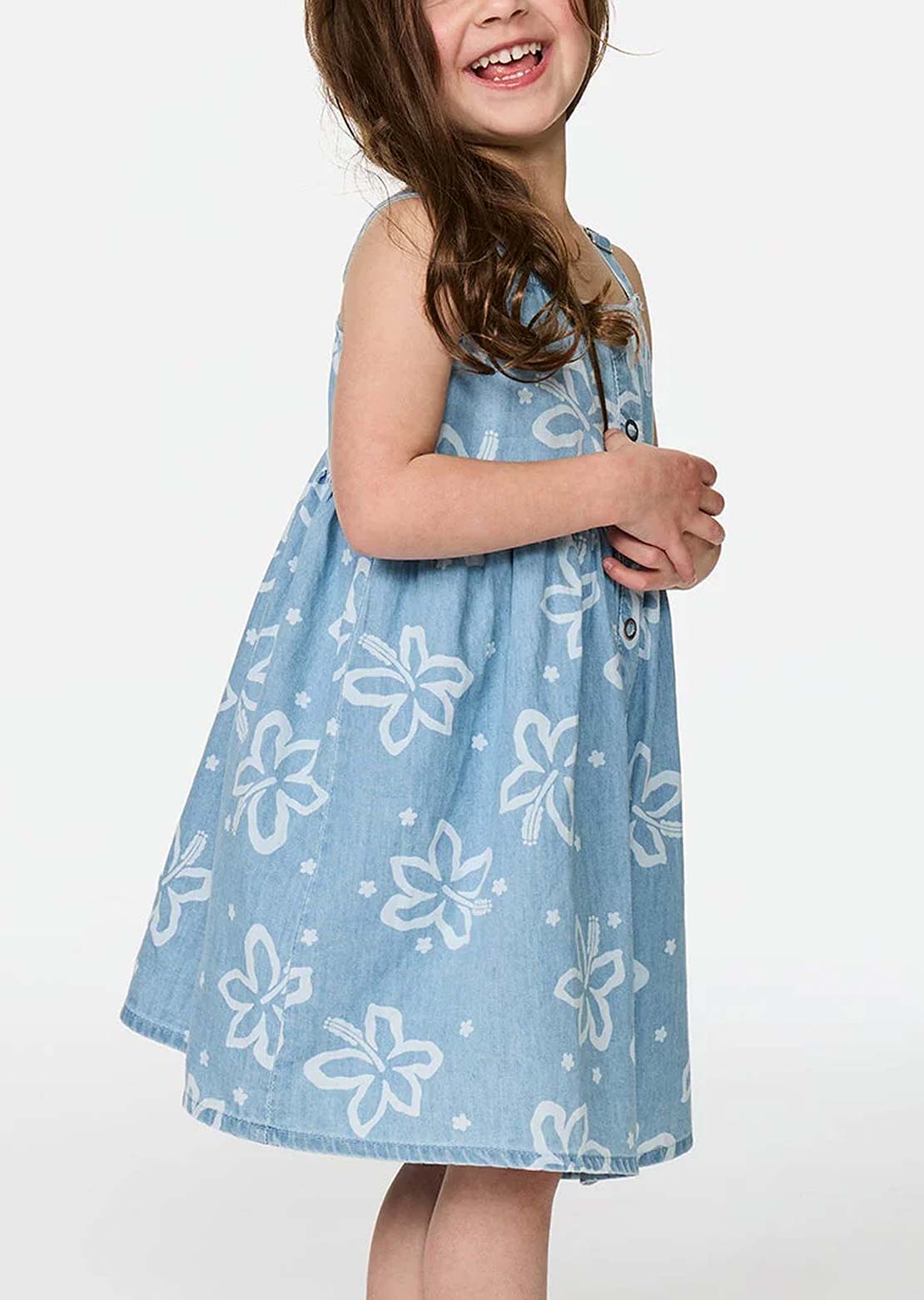 Rip Curl Toddler Tropical Chambray Dress Washed Blue