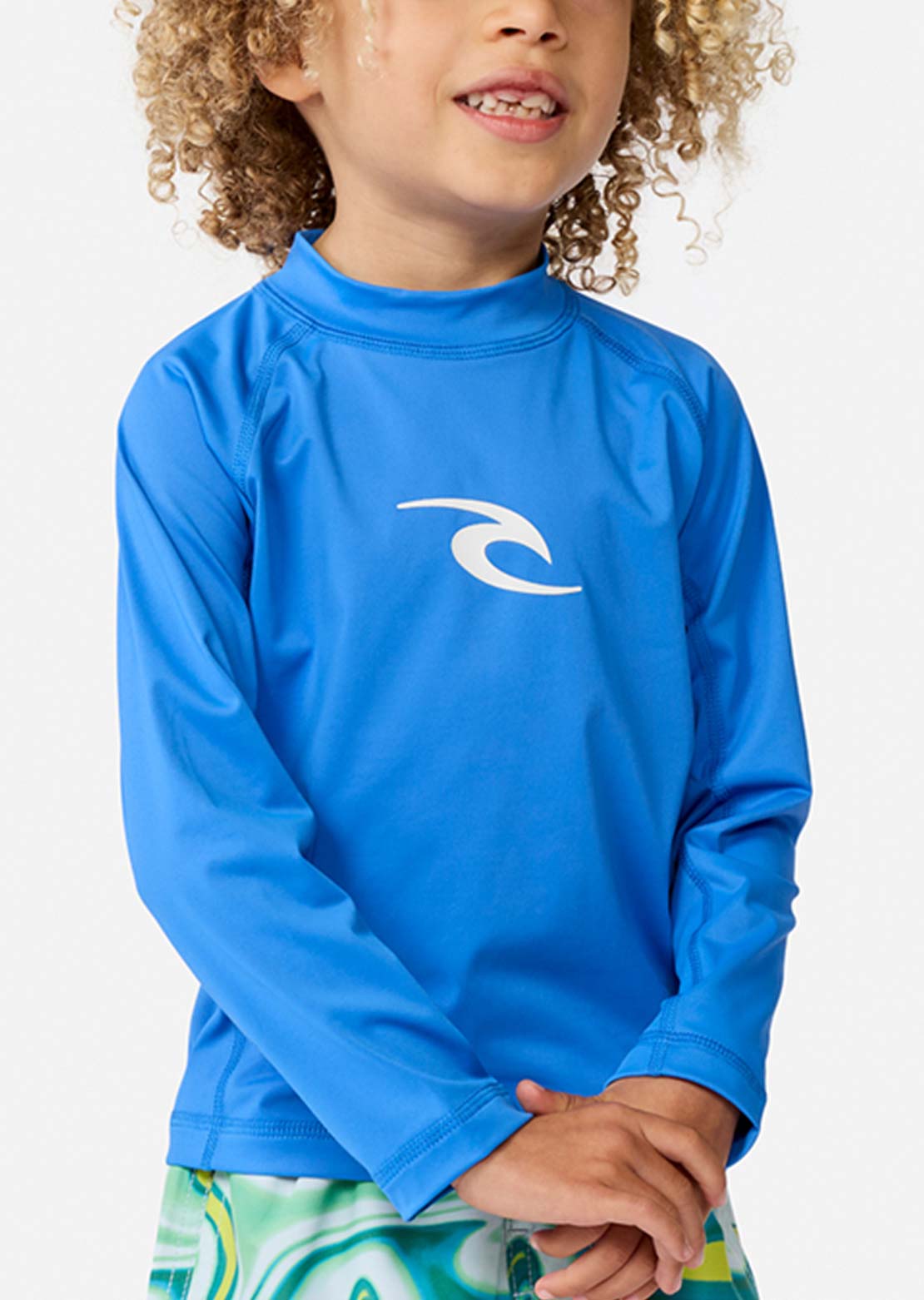 Rip Curl Toddler Waves UPF Long Sleeve Rashguard Blue Gum