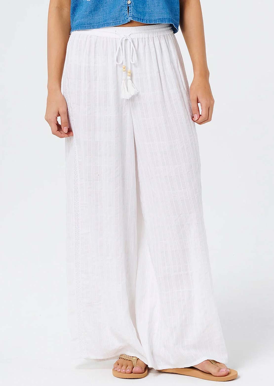 Rip Curl Women's Catalina Islands Wide Leg Pants Optical White