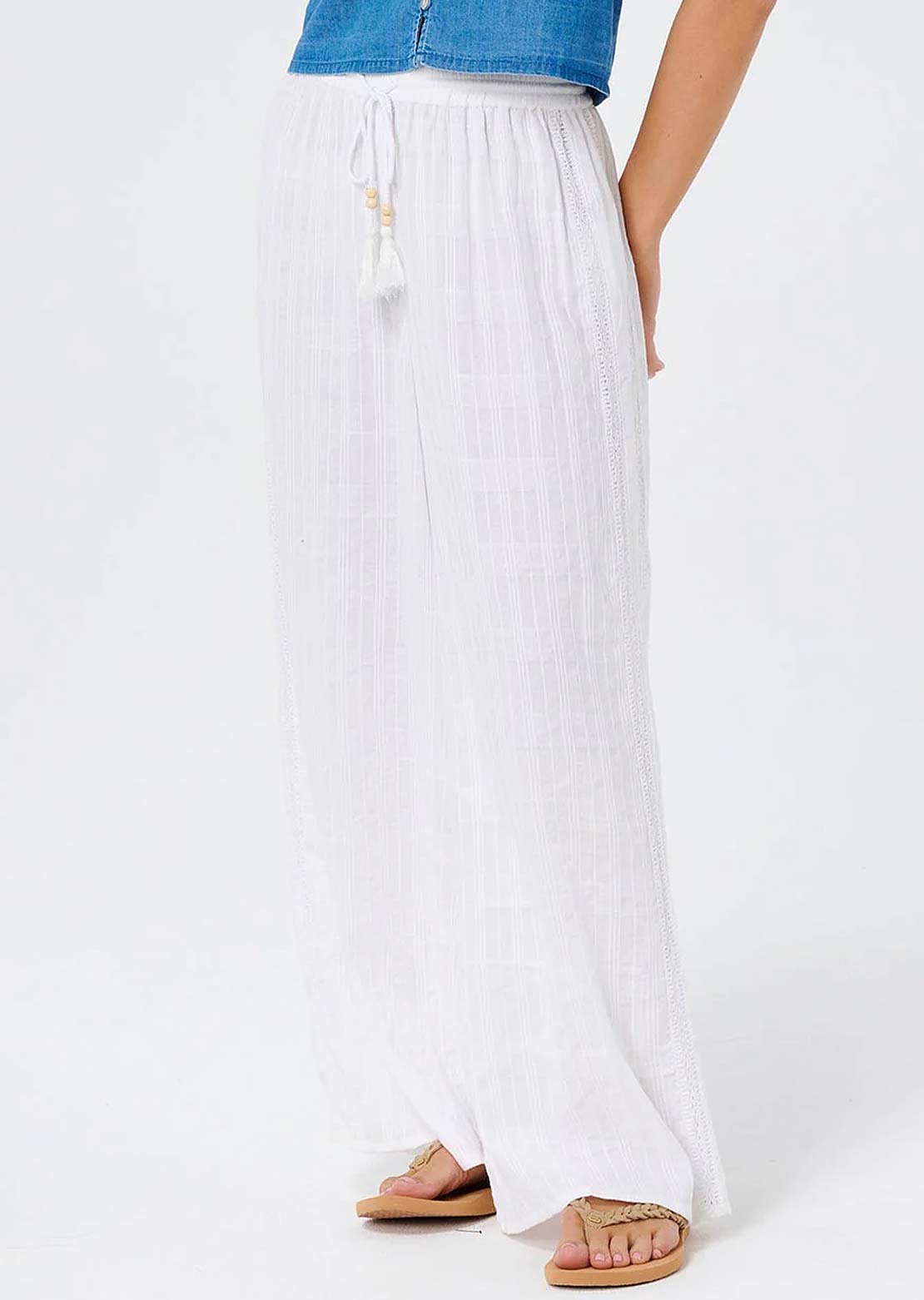 Rip Curl Women's Catalina Islands Wide Leg Pants Optical White