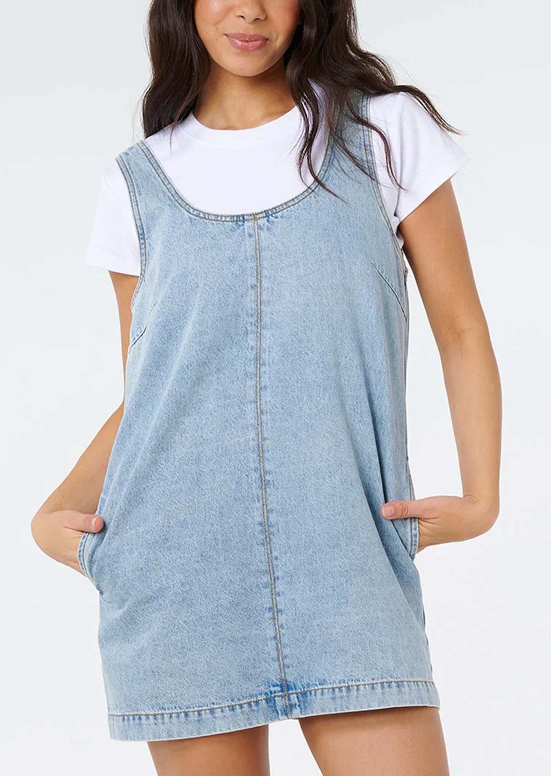 Rip Curl Women's Ellie Denim Mini Dress Vintage Blue