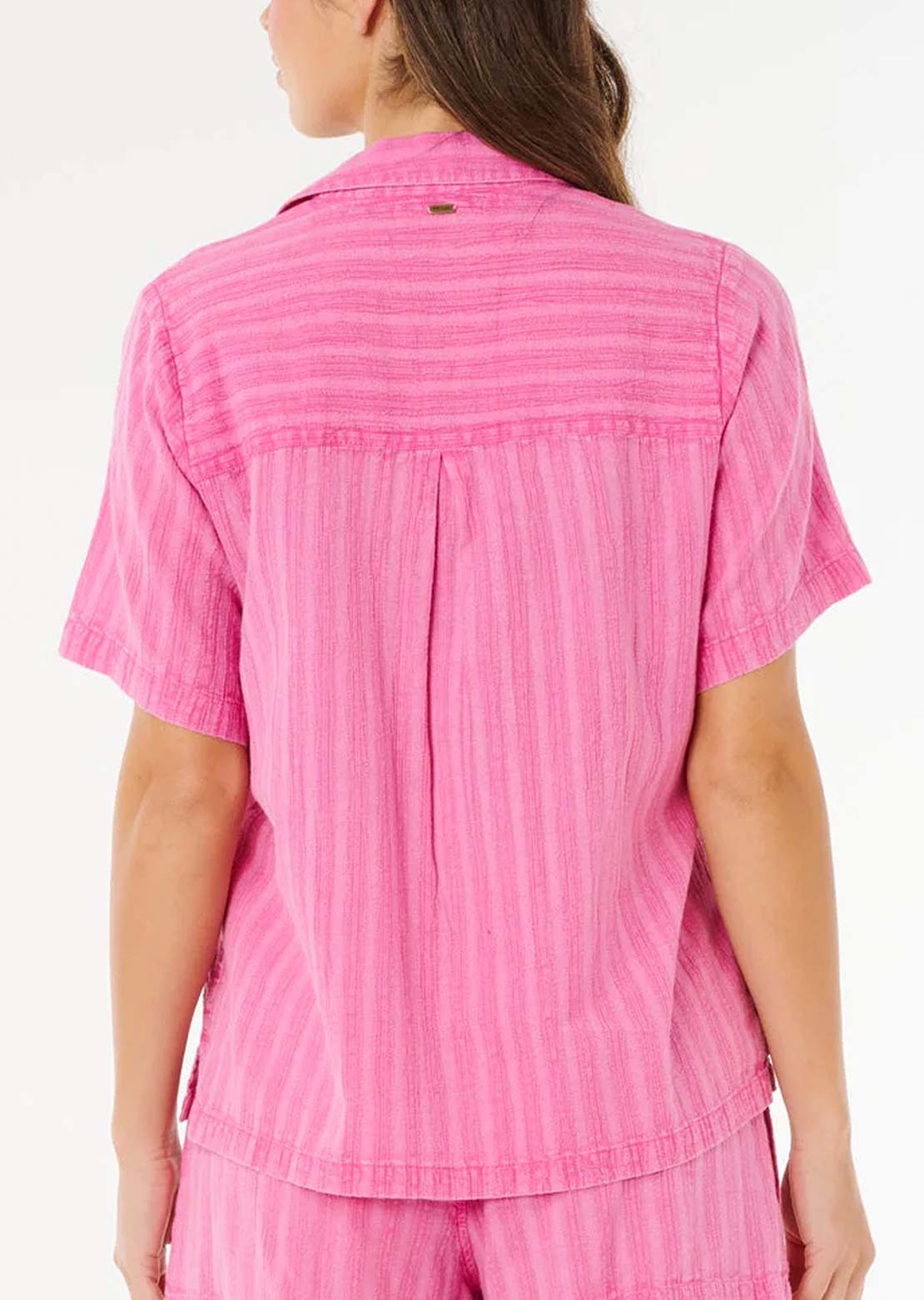 Rip Curl Women's Hotel Malibu Embroid Button Up Shirts Super Pink
