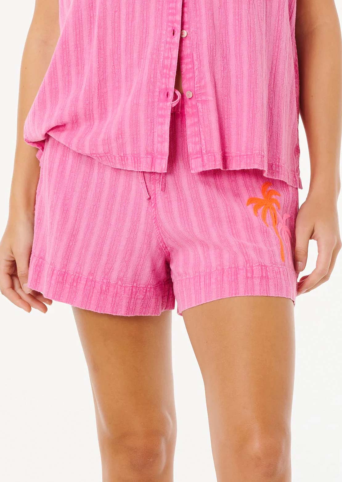 Rip Curl Women's Hotel Malibu Embroid Shorts Super Pink