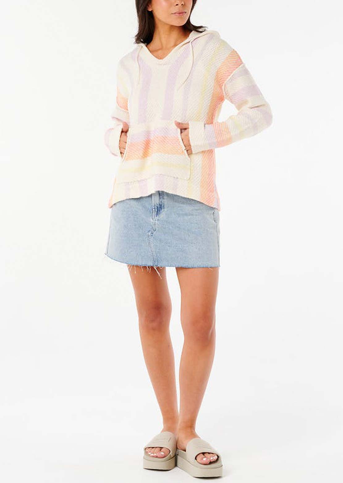Rip Curl Women's Neon Isles Knit Poncho Purple