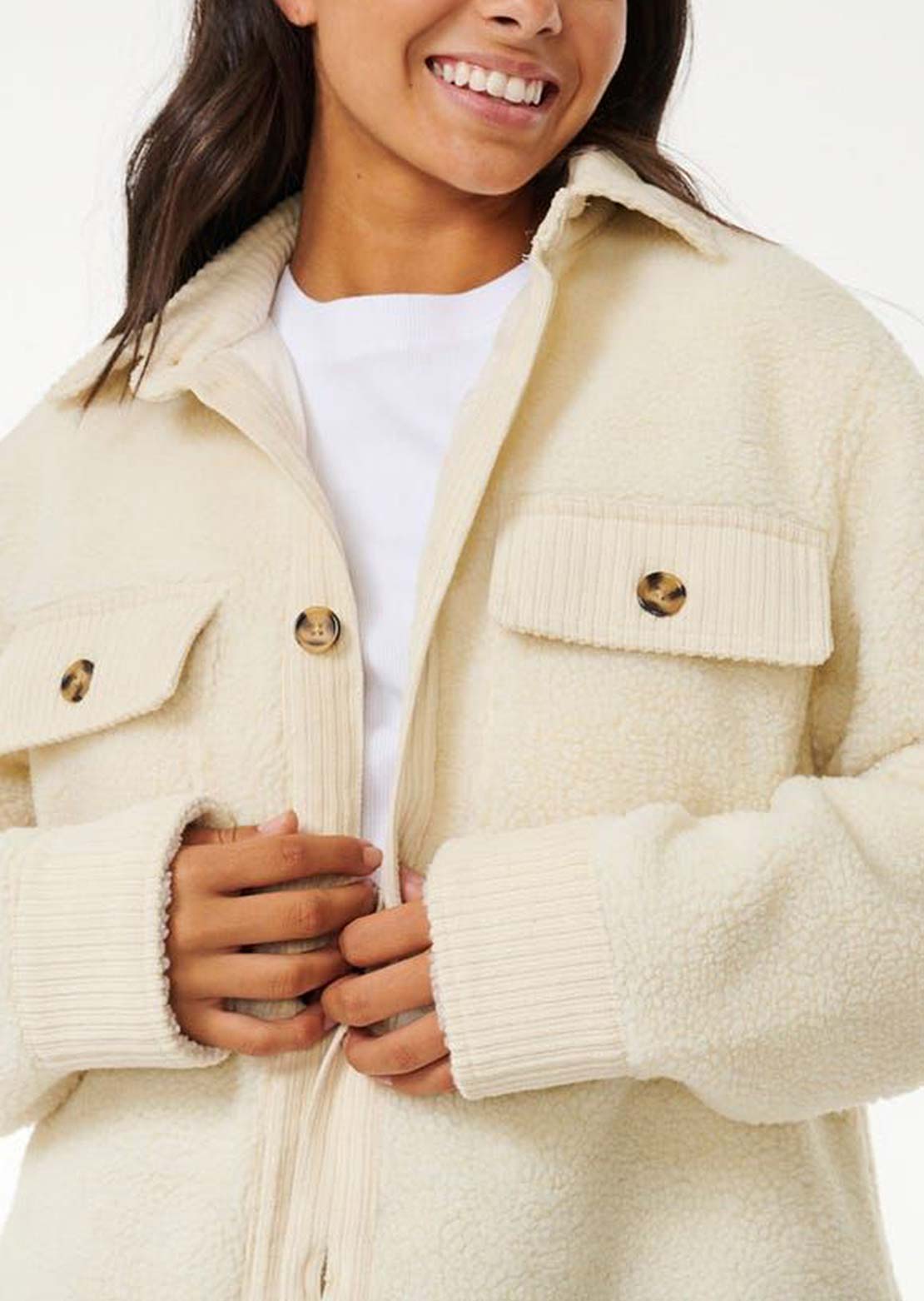 Rip Curl Women's Pacific Dreams Sherpa Jacket Natural