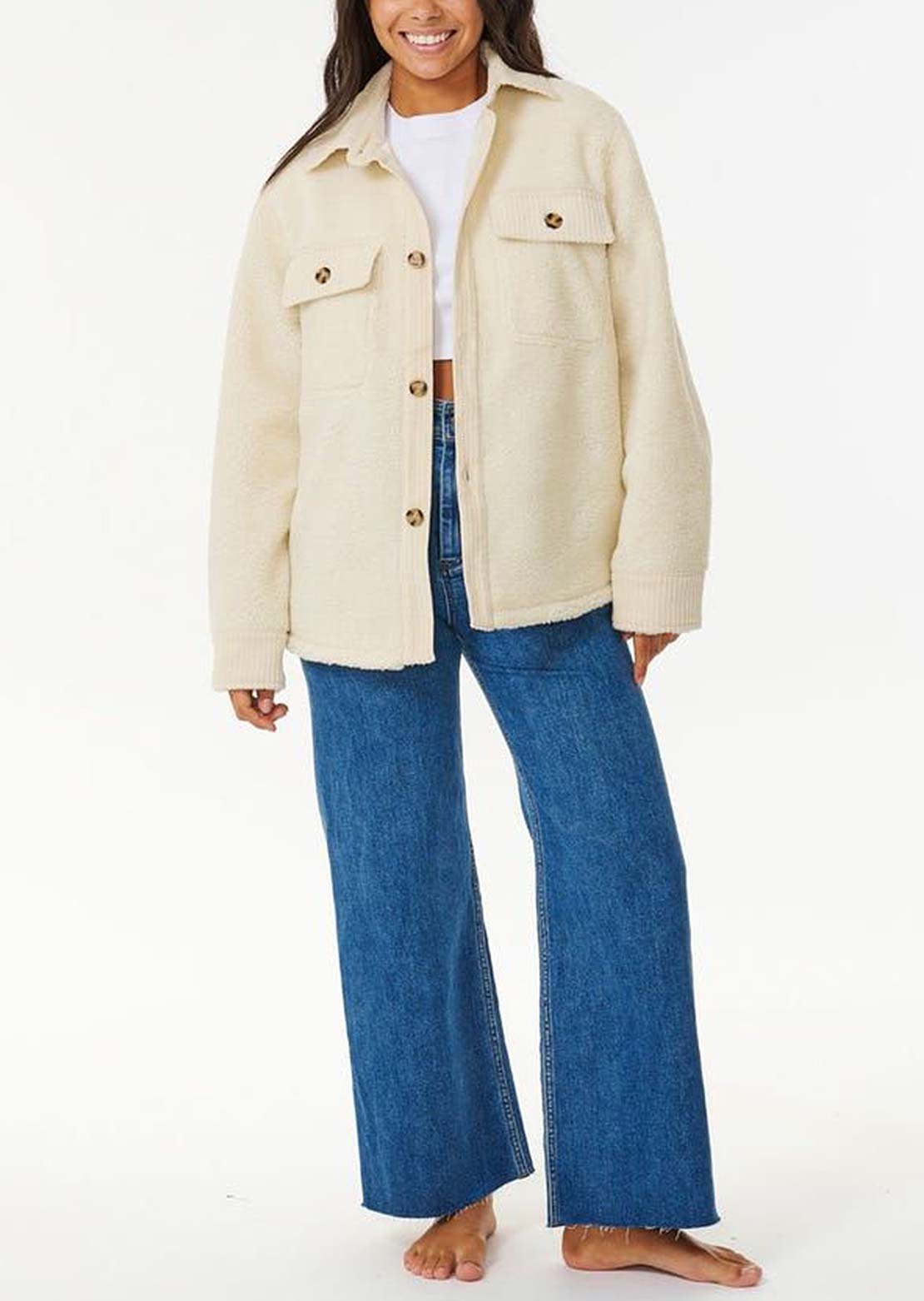 Rip Curl Women's Pacific Dreams Sherpa Jacket Natural