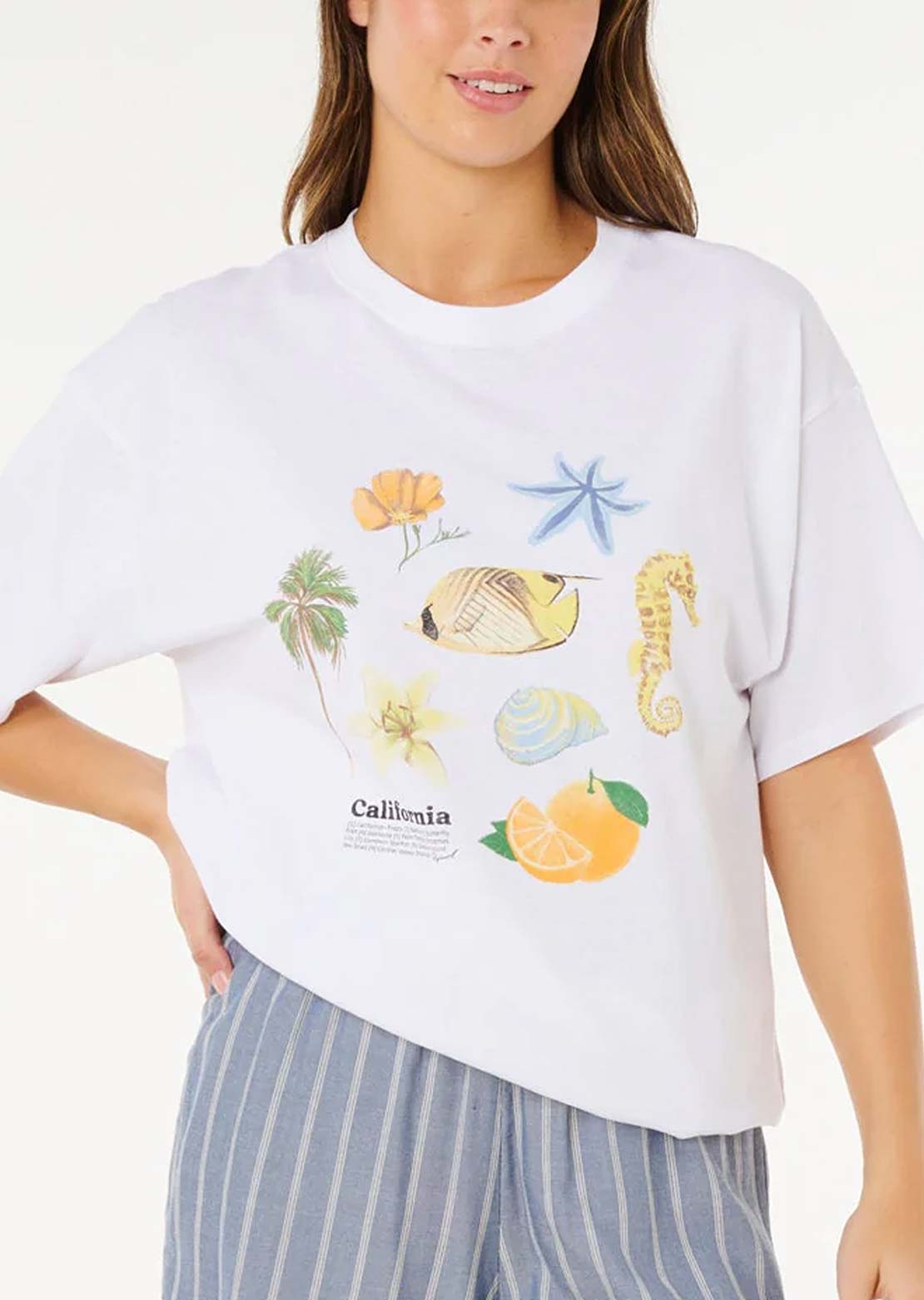 Rip Curl Women's Poolside Heritage T-Shirt Optical White
