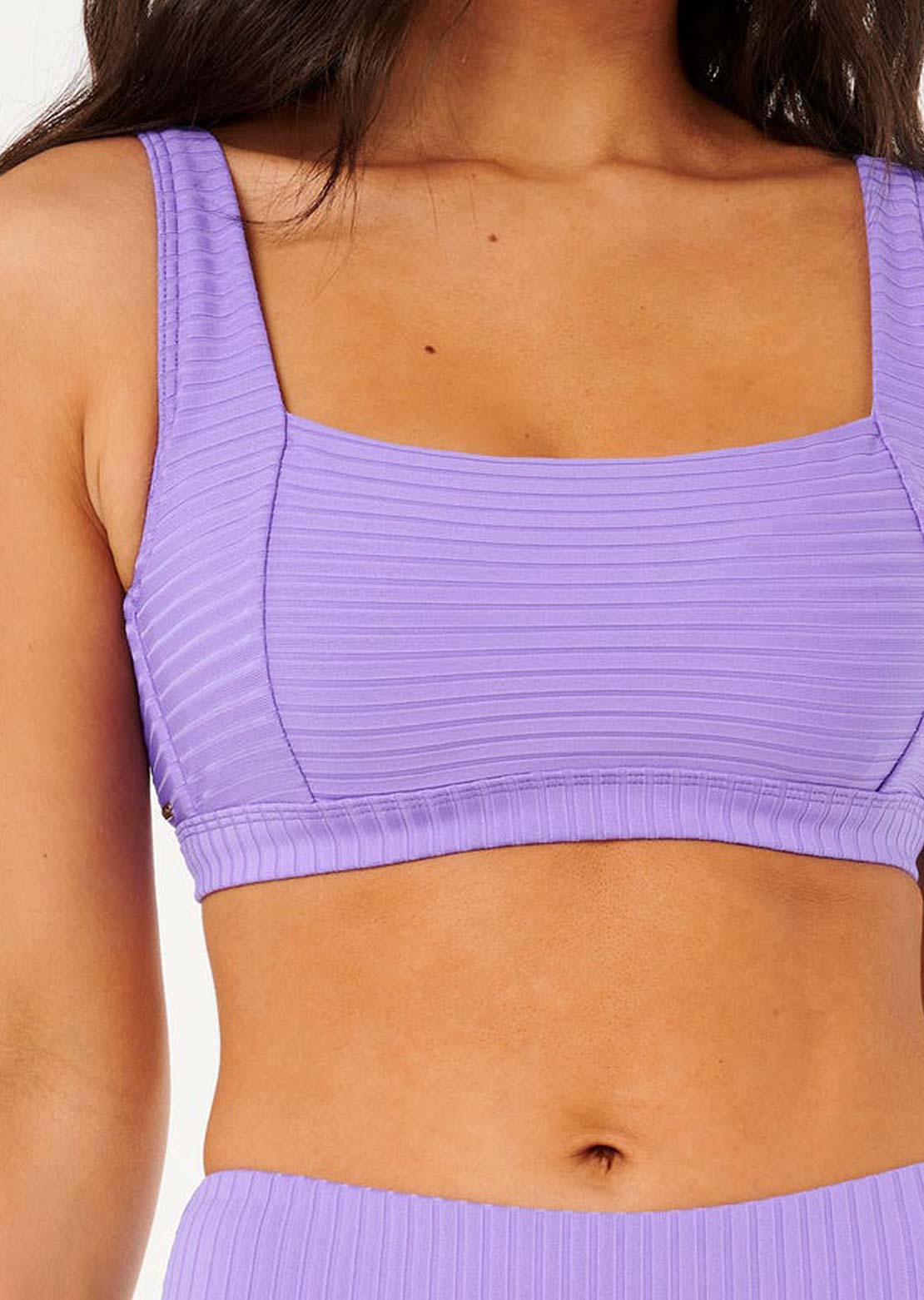 Rip Curl Women's Premium Surf D-dd Swim Crop Top Purple