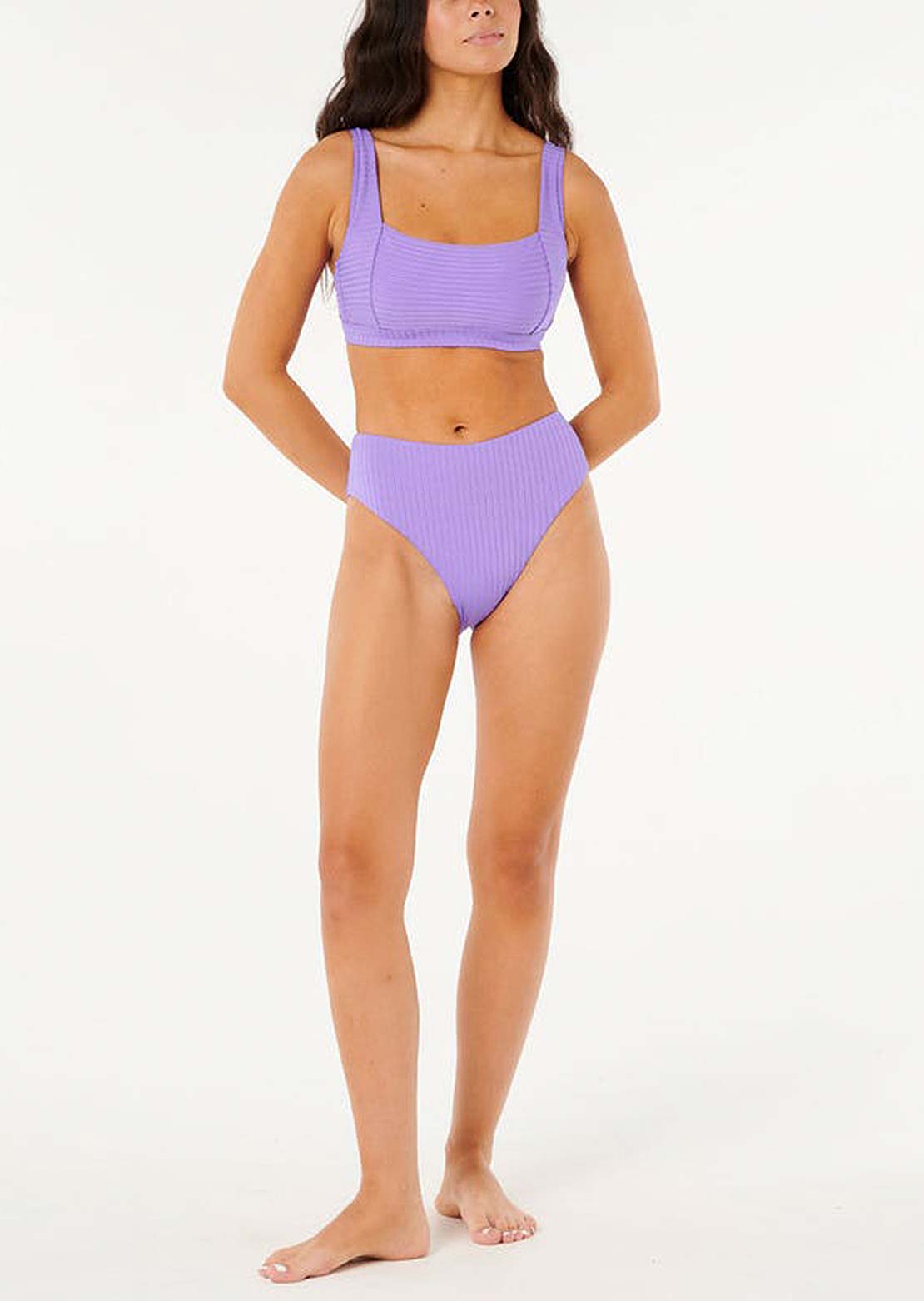 Rip Curl Women's Premium Surf D-dd Swim Crop Top Purple