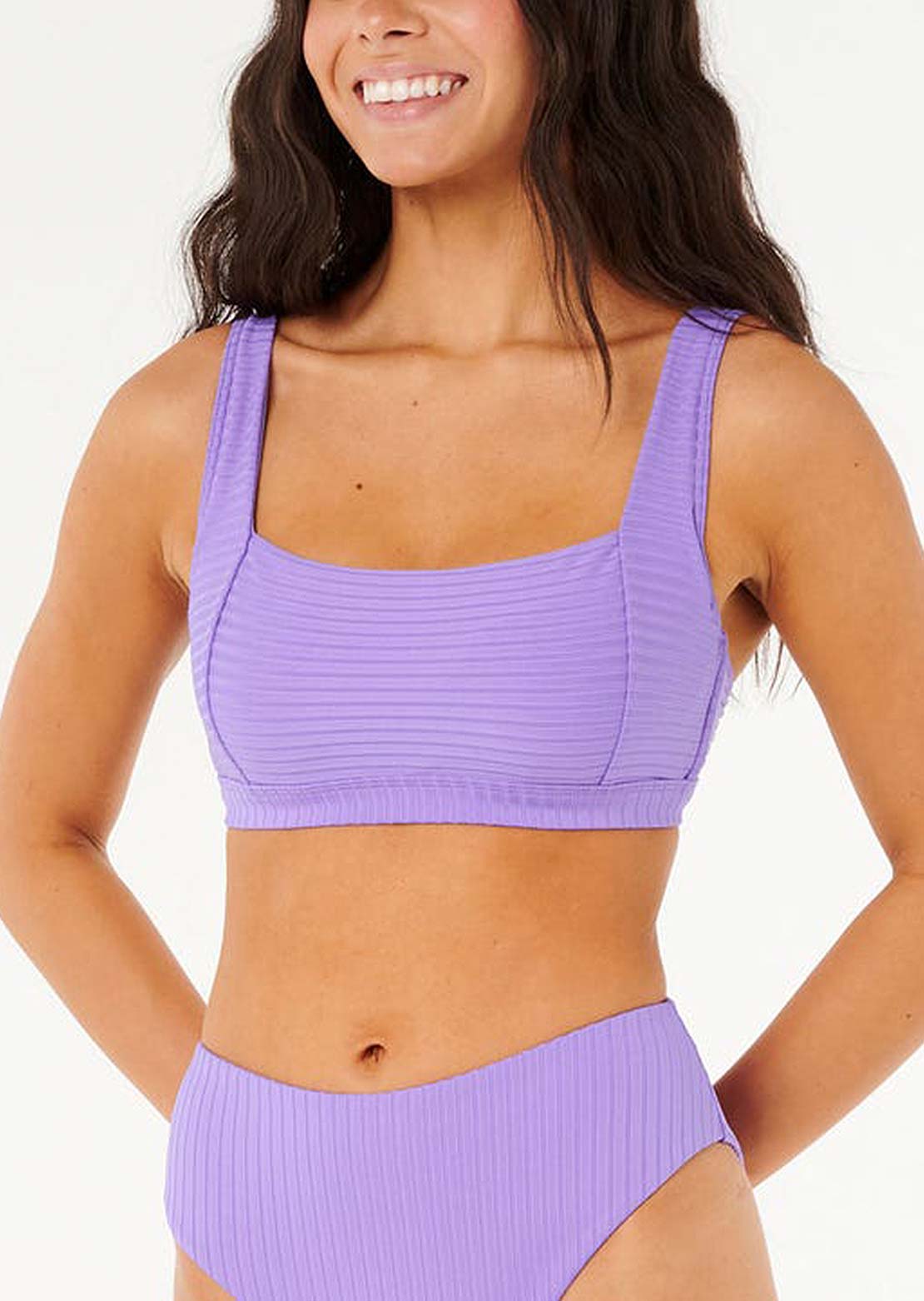Rip Curl Women's Premium Surf D-dd Swim Crop Top Purple
