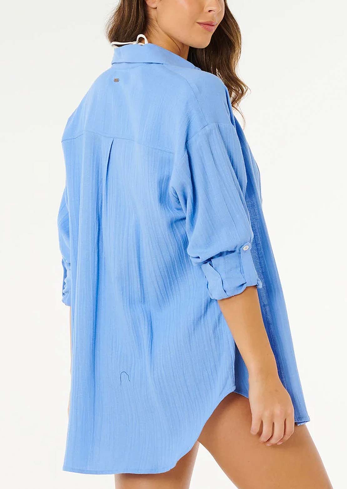 Rip Curl Women's Premium Surf Holiday Button Up Shirts Cornflower Blue