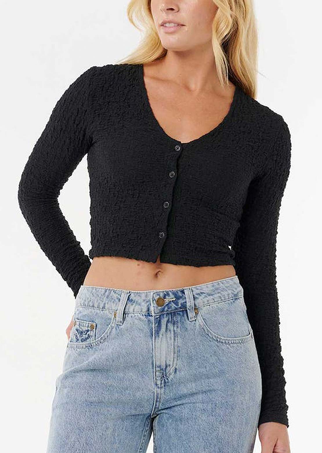 Rip Curl Women's Sunset Luau Texture Long Sleeve Black