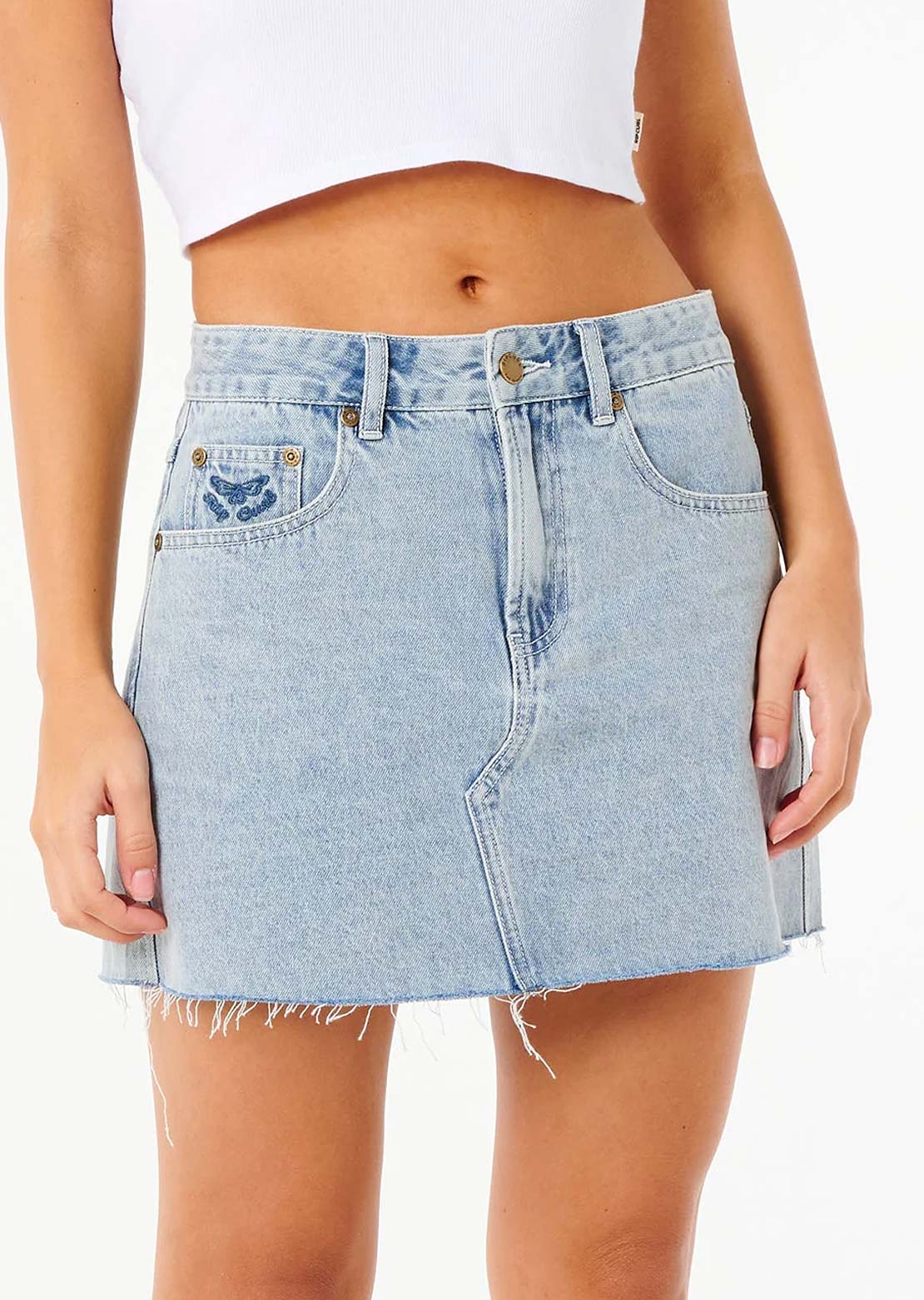 Rip Curl Women's Tabby 2.0 Denim Mini Skirt Vintage Blue