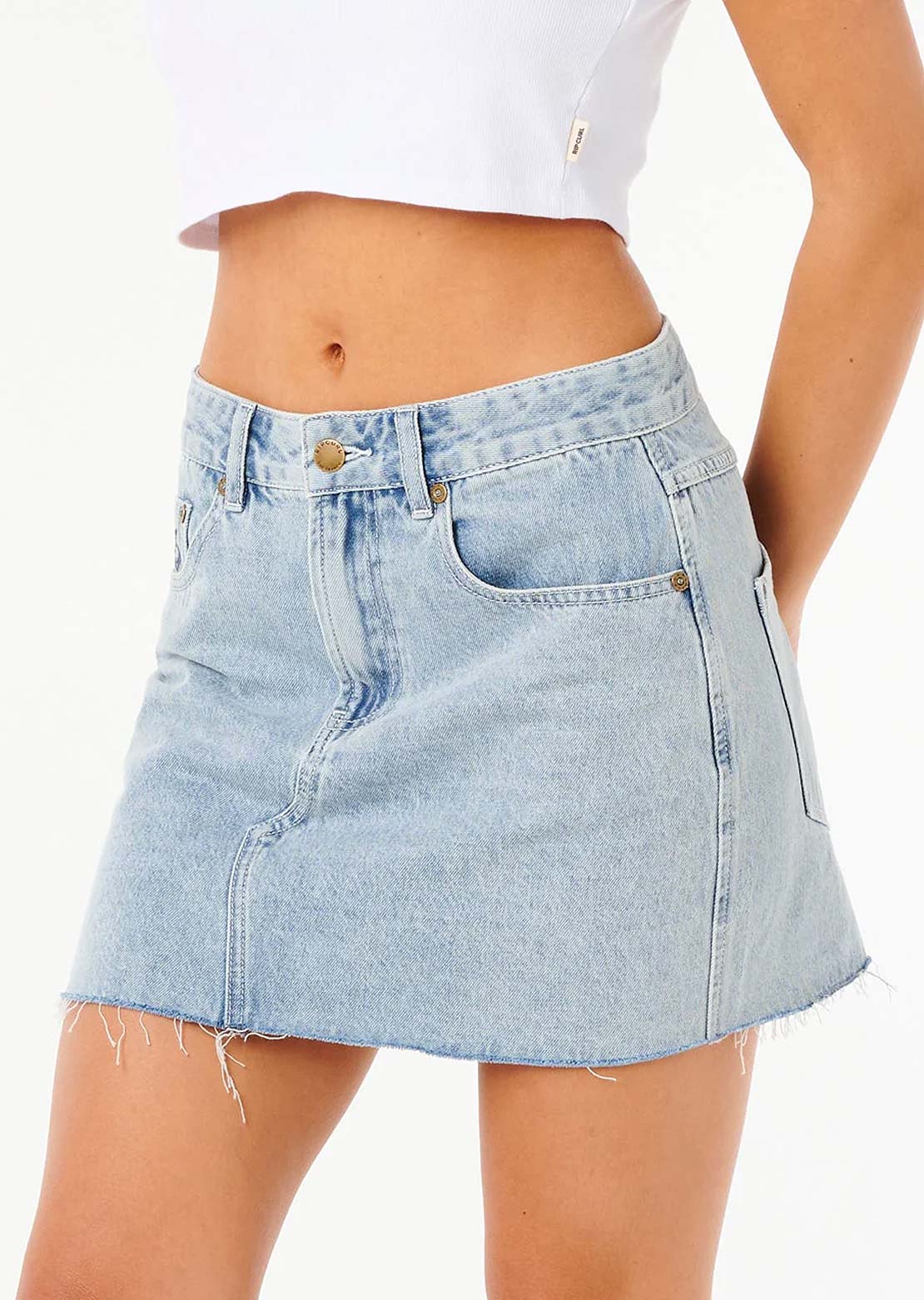 Rip Curl Women's Tabby 2.0 Denim Mini Skirt Vintage Blue