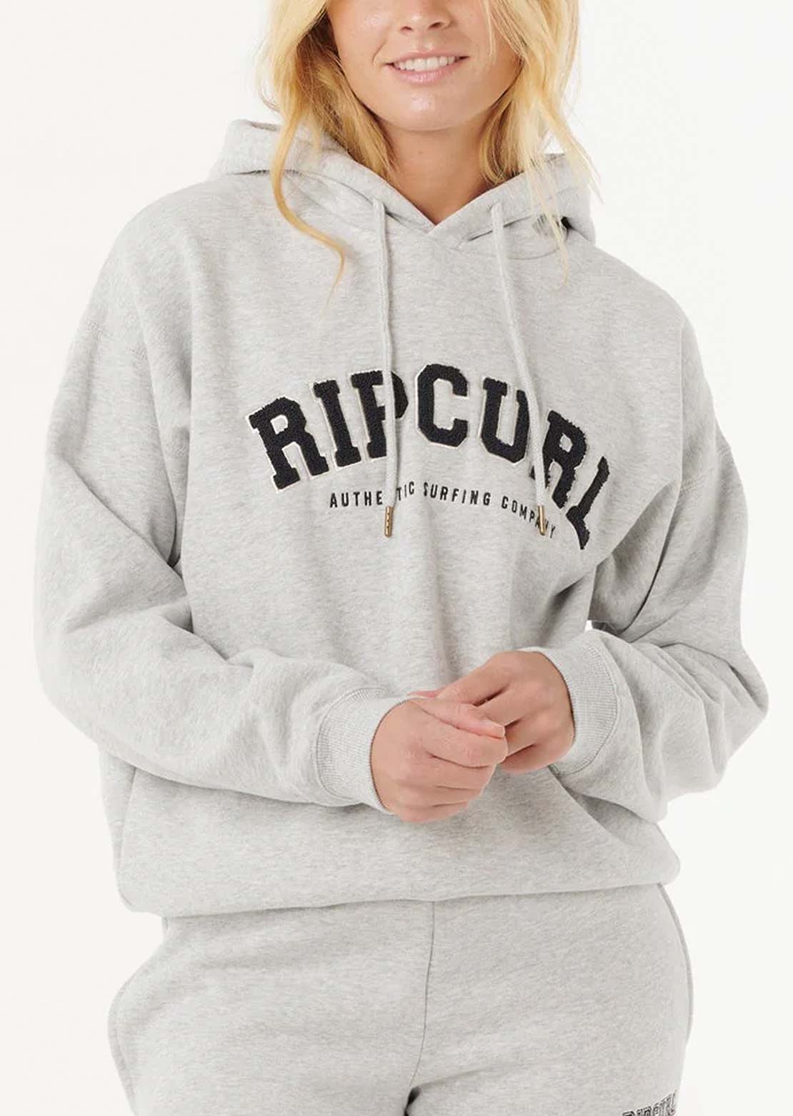 Rip Curl Women's Varsity Hood Grey Marle Black
