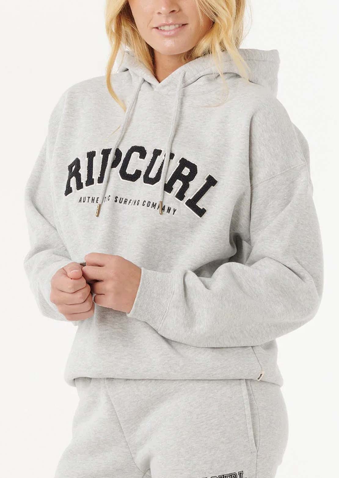 Rip Curl Women's Varsity Hood Grey Marle Black