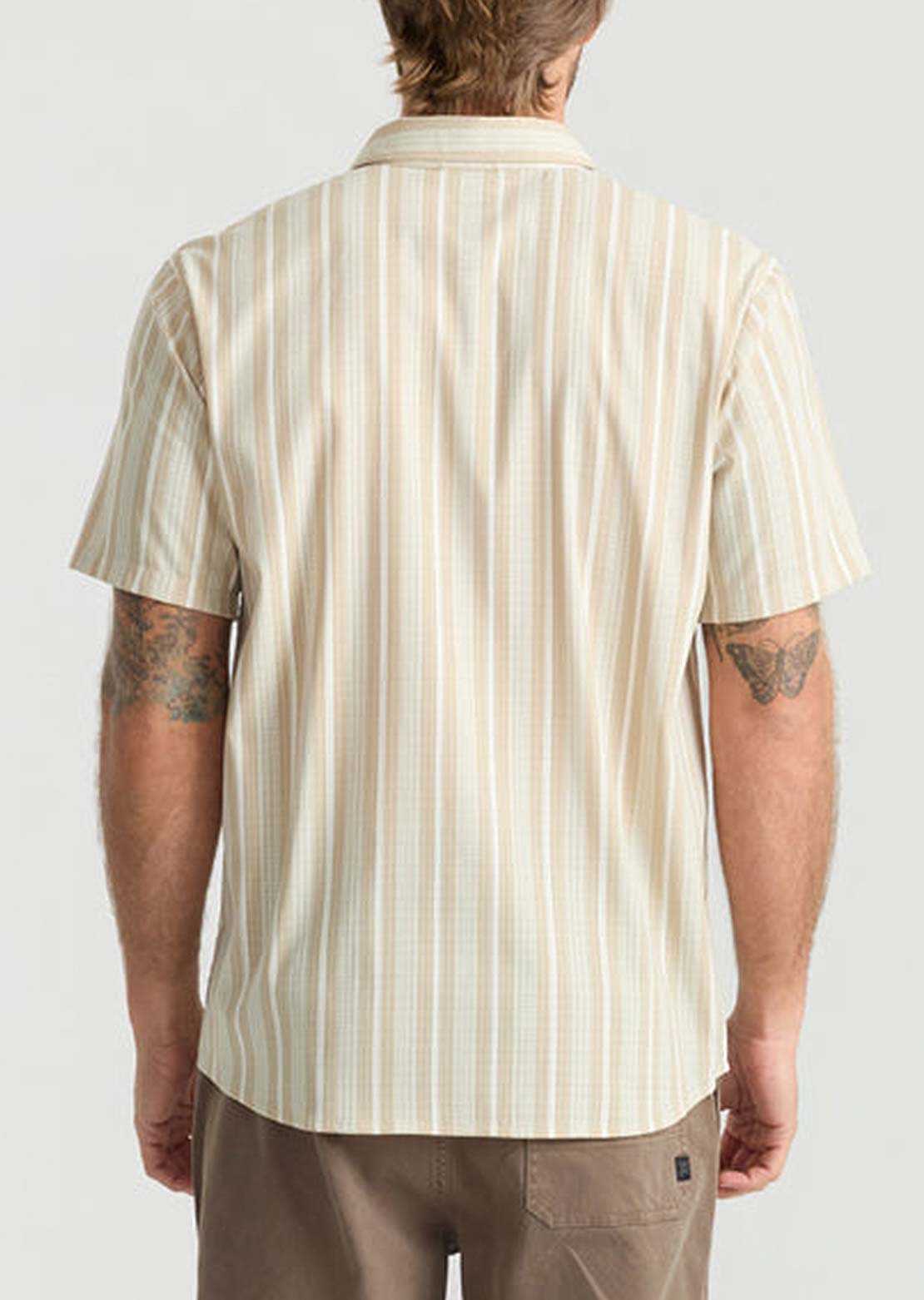 Roark Men's Bless Up Button Up Shirt Beige
